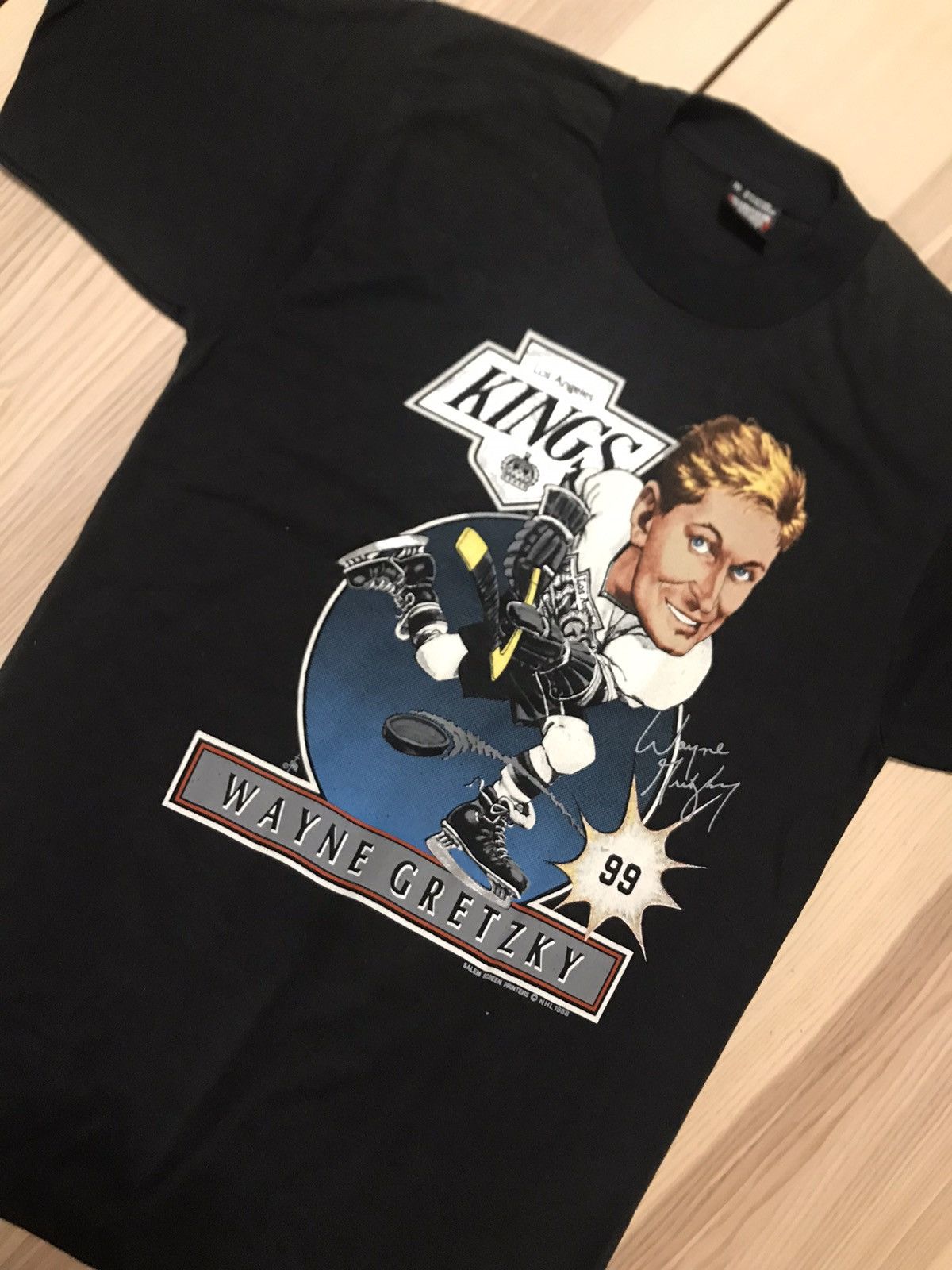 1988 Wayne Gretzky LA Kings Salem Caricature NHL T Shirt – Rare VNTG