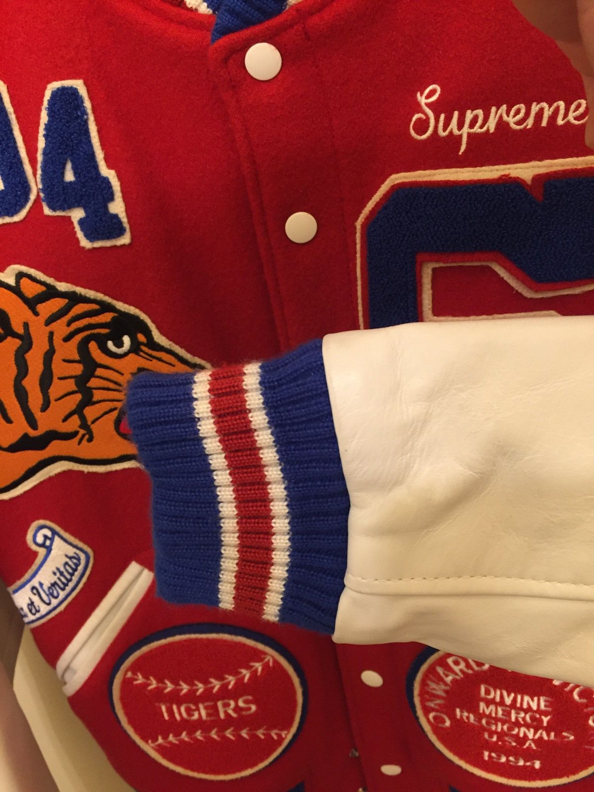 Supreme Supreme Tiger Varsity Jacket 2009 Leather Wool | Grailed