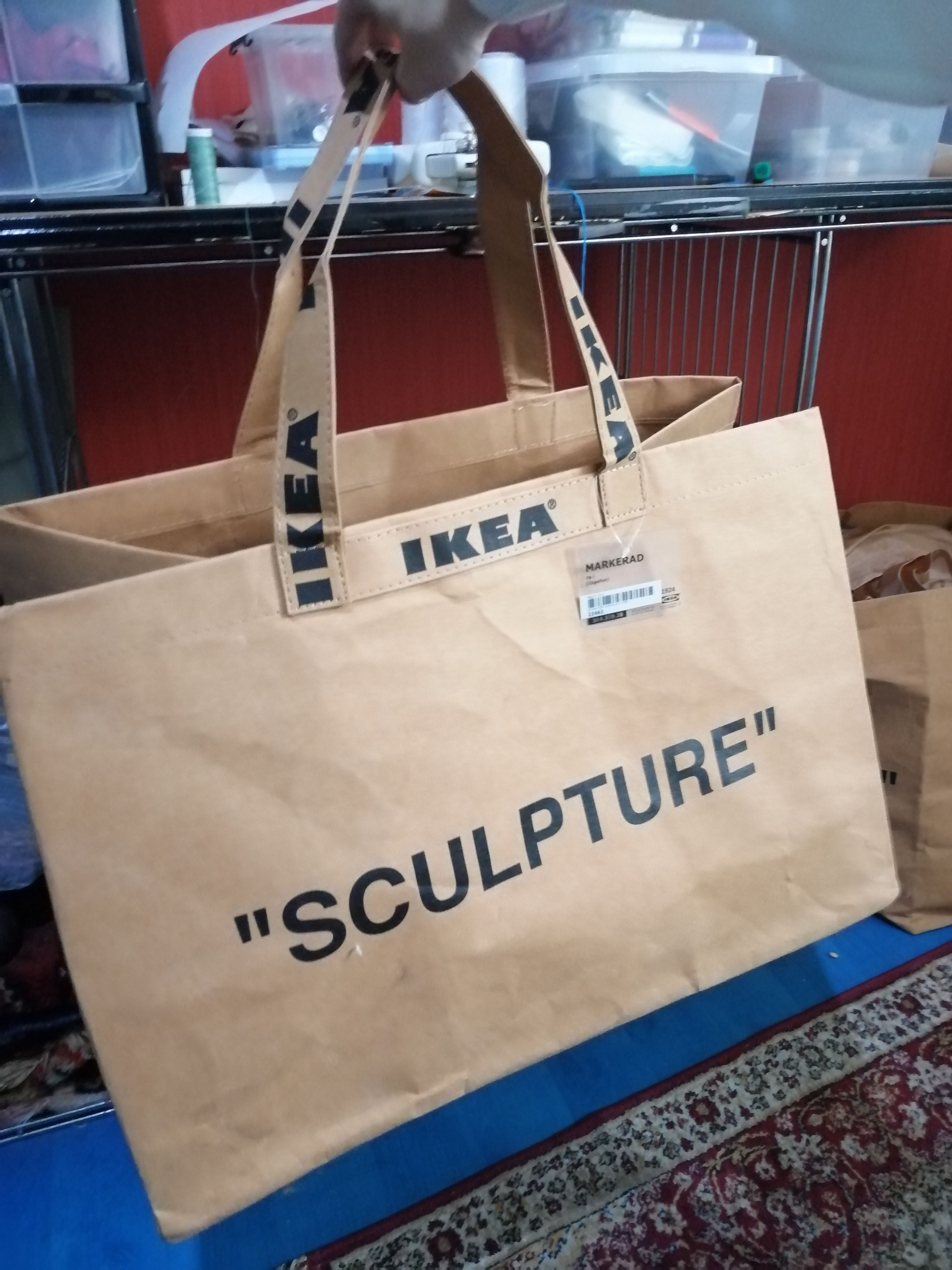 Preorder off white x ikea bag（small=130 big=145, Luxury, Bags