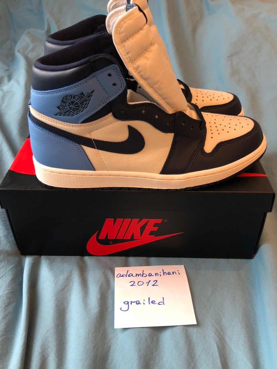 Jordan Brand × Nike Air Jordan 1 Retro High OG Obsidian Size US 9.5 / EU 42-43 - 8 Thumbnail