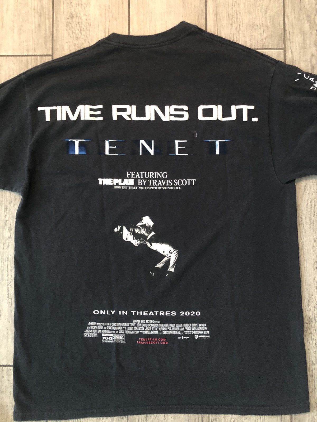 Travis Scott Tenet T-Shirt Men's XL Short Sleeve Time Runs Out Graphic Black shops