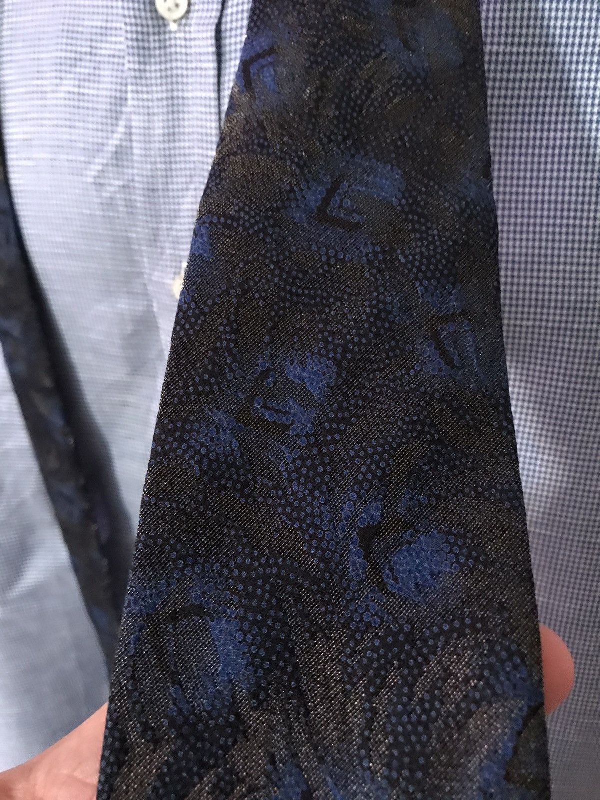 Fendi Floral shimmer silk tie (Royal,Grey, Black) Size ONE SIZE - 4 Thumbnail
