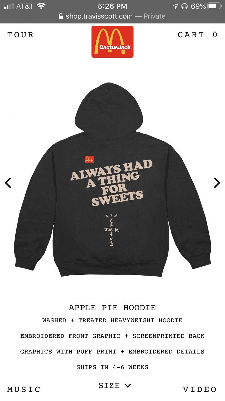 Travis Scott Apple Pie Hoodie Grailed