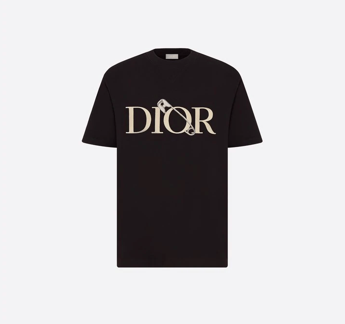 Dior x Judy Blame Black Cotton Safety Pin Logo Embroidered