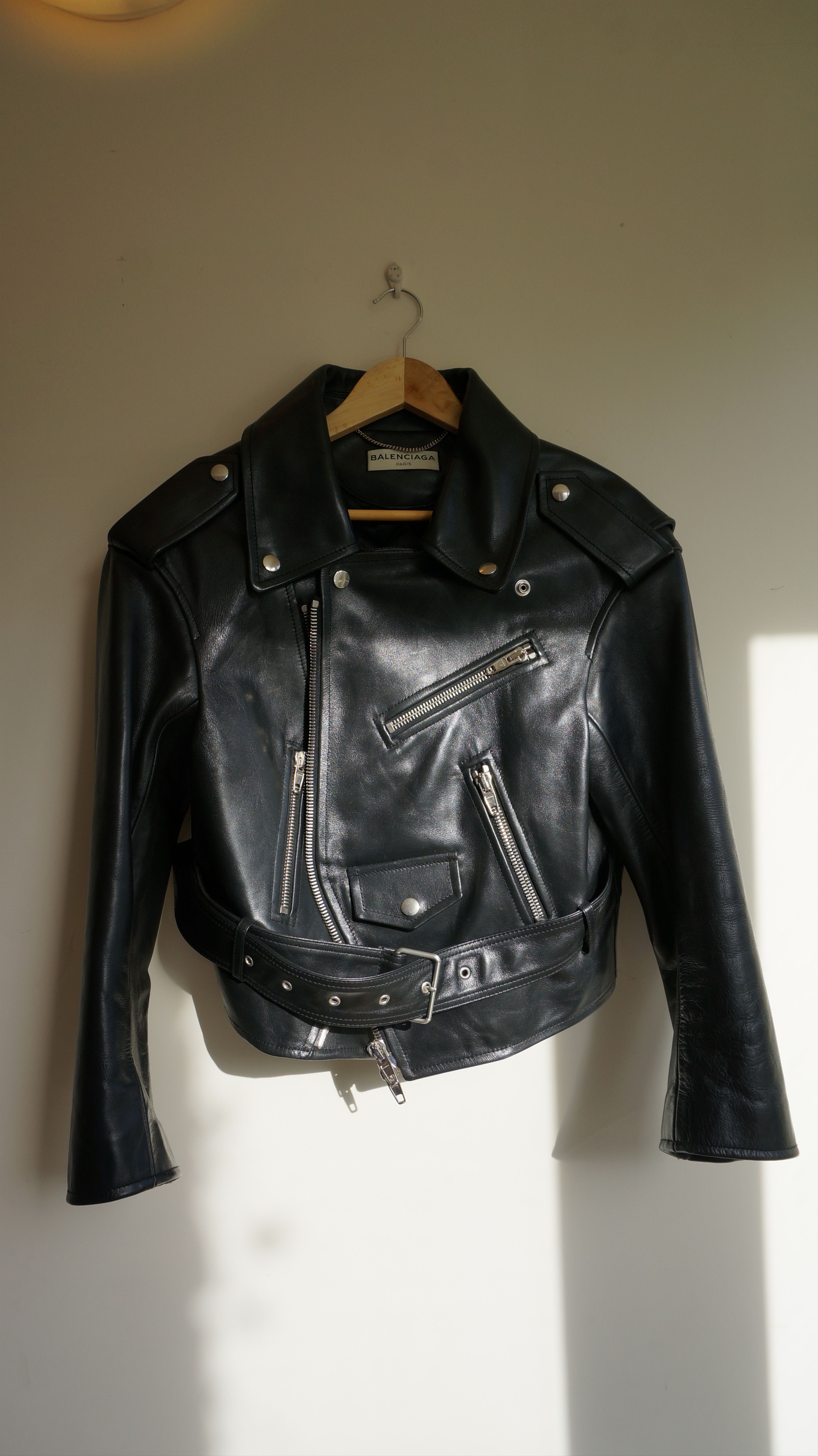 Balenciaga Balenciaga Swing Biker Leather Jacket Grailed