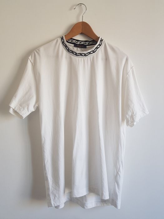 Buy Replica Louis Vuitton T-Shirt With Chain Jacquard Rib Collar