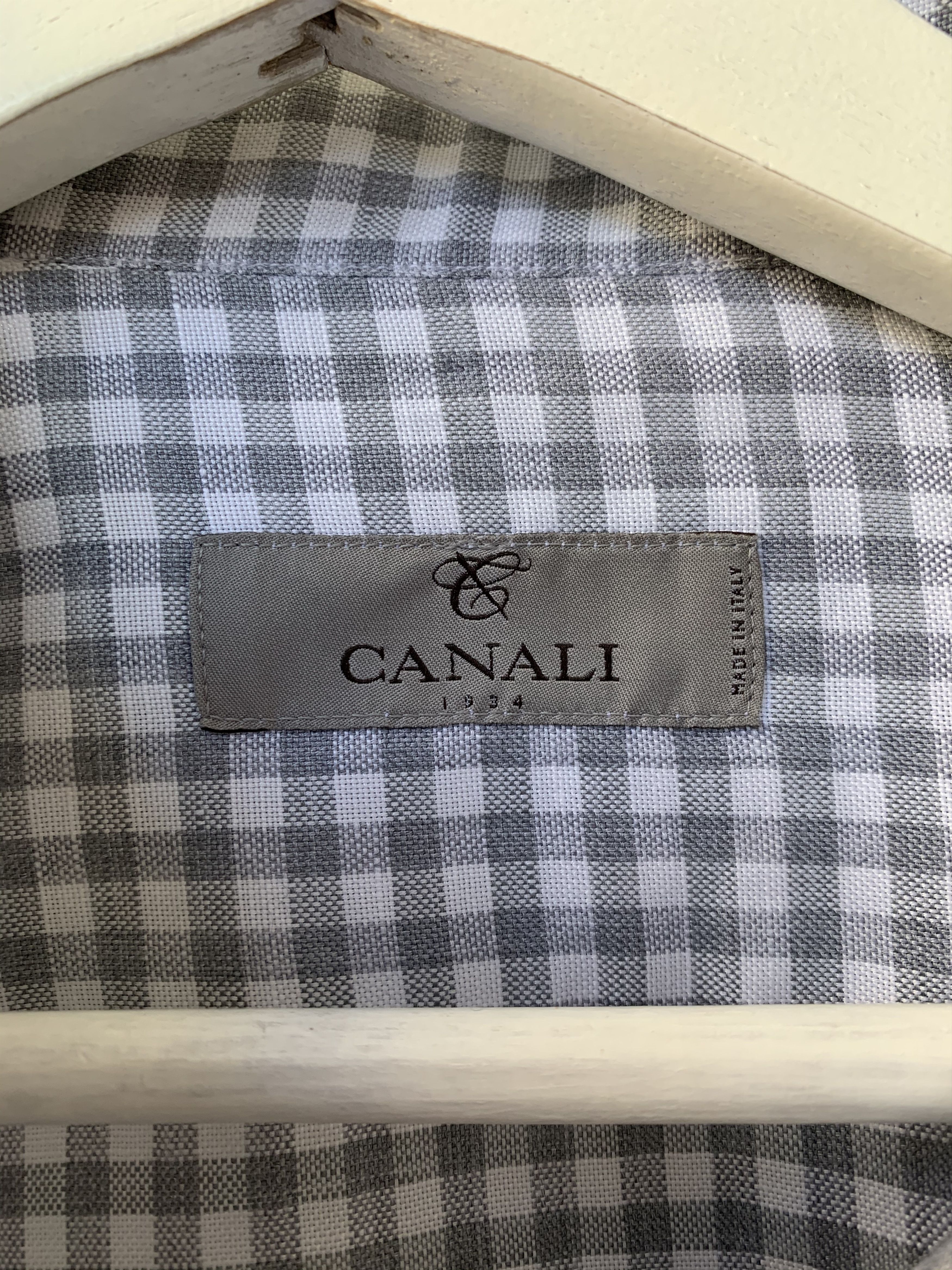 Canali Checked Cotton and Linen Blend Shirt Size US S / EU 44-46 / 1 - 4 Thumbnail