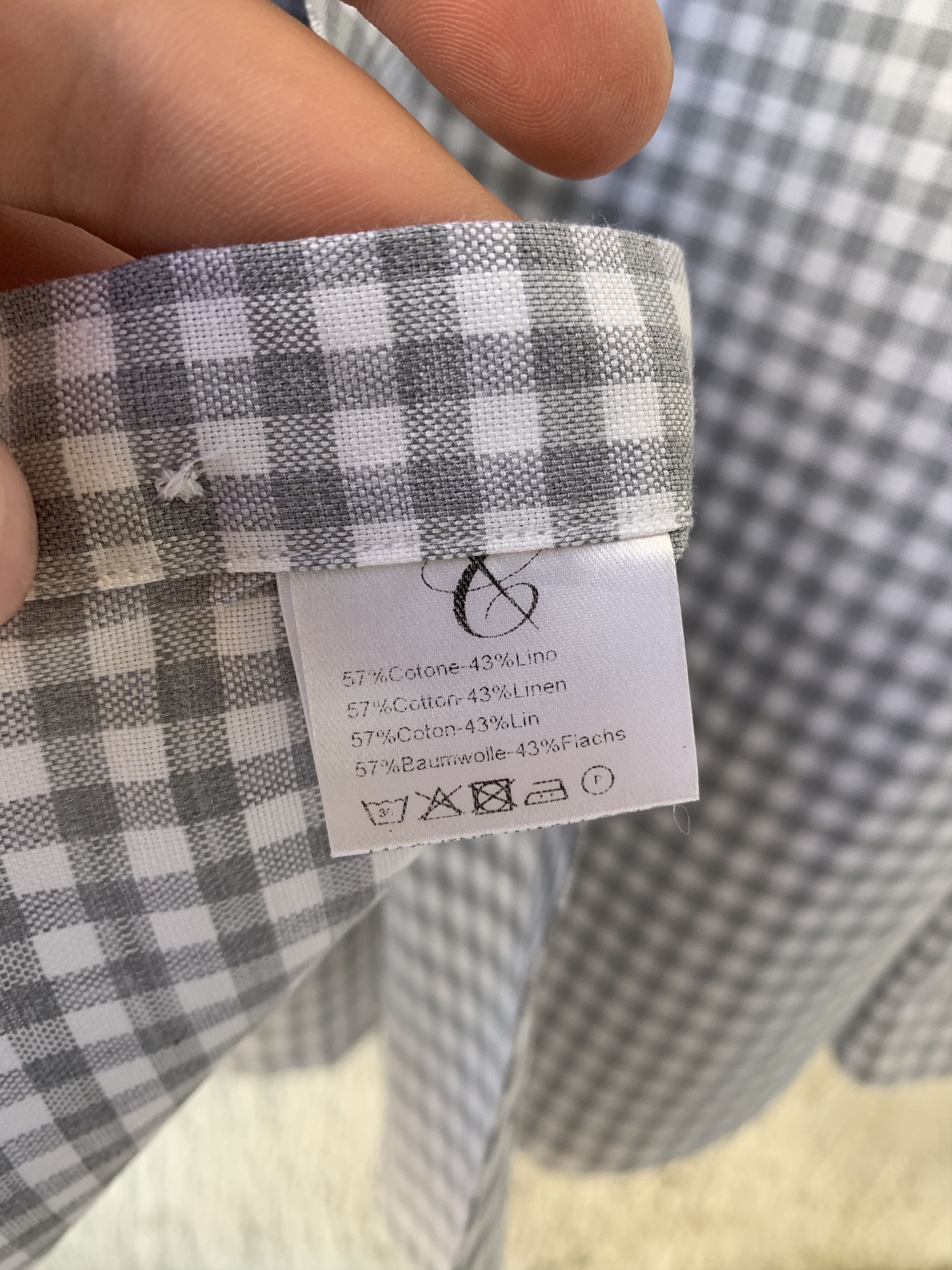 Canali Checked Cotton and Linen Blend Shirt Size US S / EU 44-46 / 1 - 5 Thumbnail