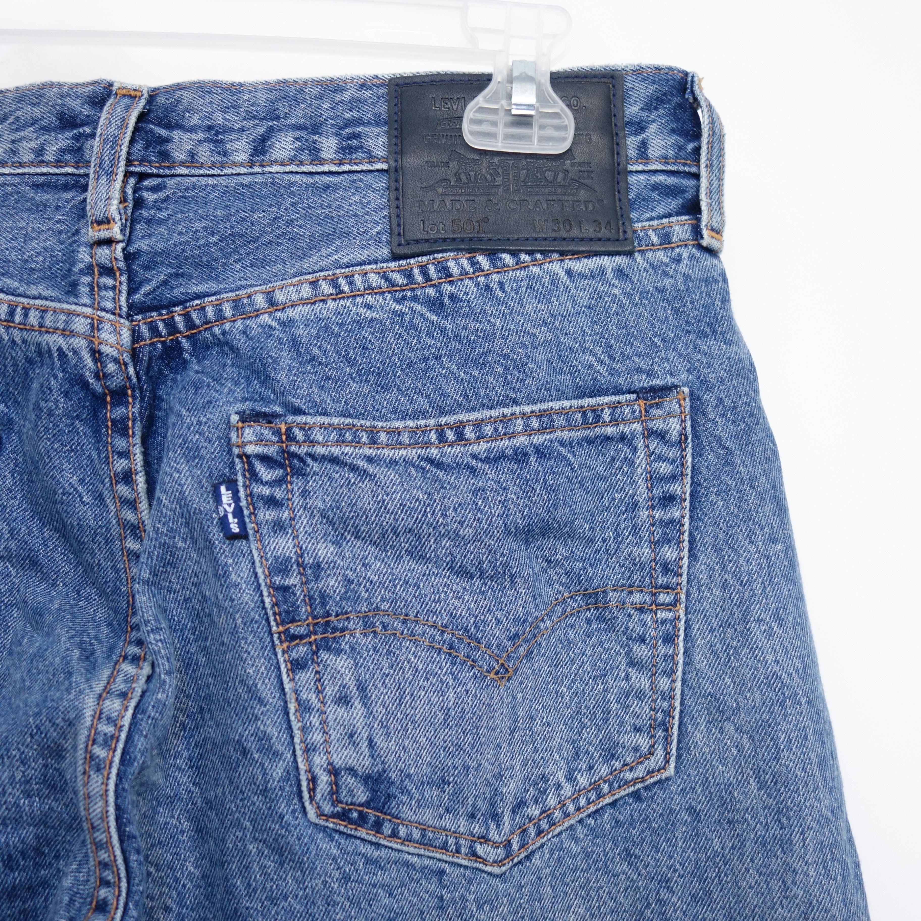 Levi's × Levi's Made & Crafted × Vintage Lot 501 Button Fly Taper Leg Denim Jeans 30 x 34 Size US 30 / EU 46 - 4 Thumbnail