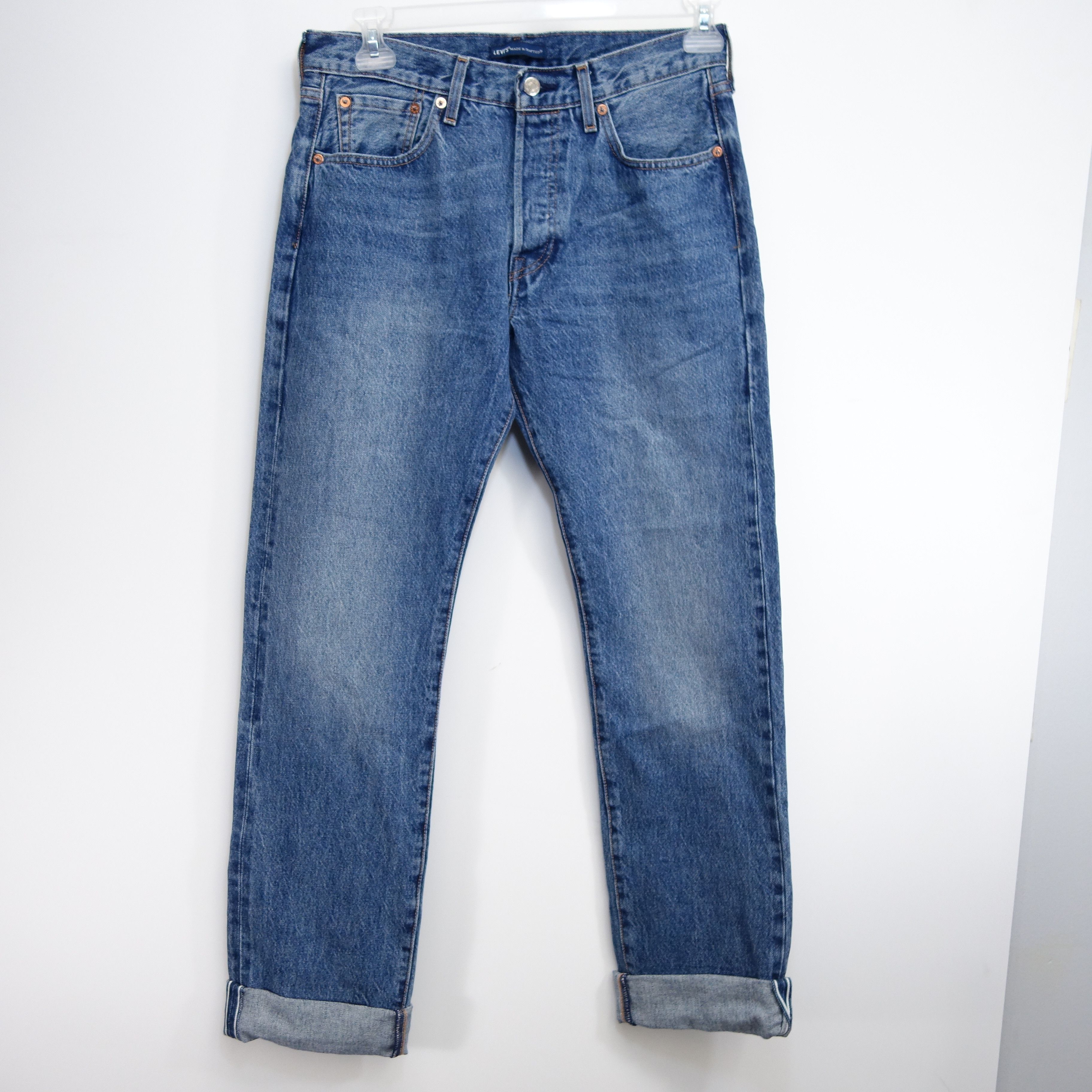 Levi's × Levi's Made & Crafted × Vintage Lot 501 Button Fly Taper Leg Denim Jeans 30 x 34 Size US 30 / EU 46 - 6 Thumbnail