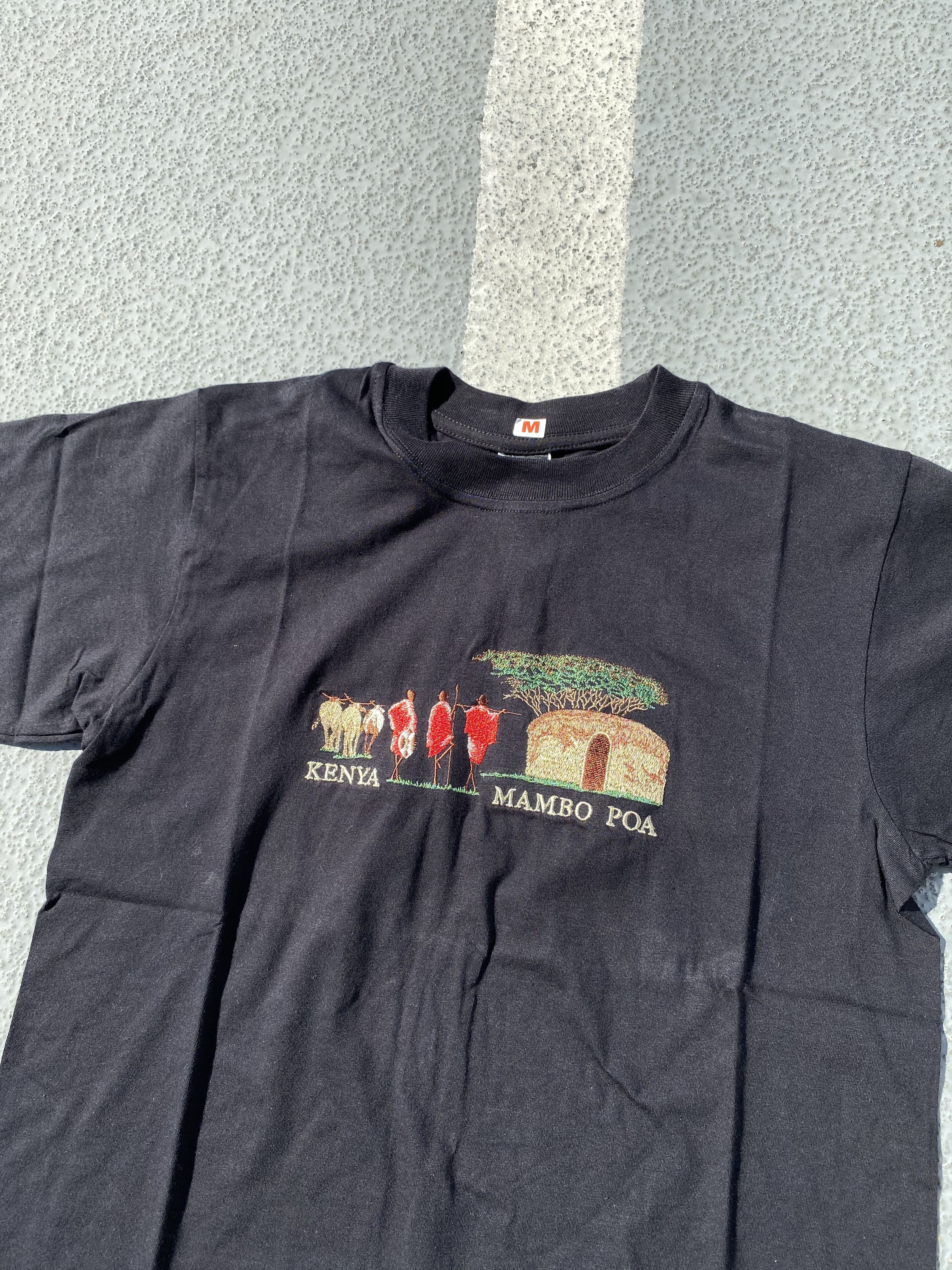 Vintage Vintage Africa Kenya Embroidered Art Tour Tee Shirt Travis Size US M / EU 48-50 / 2 - 1 Thumbnail