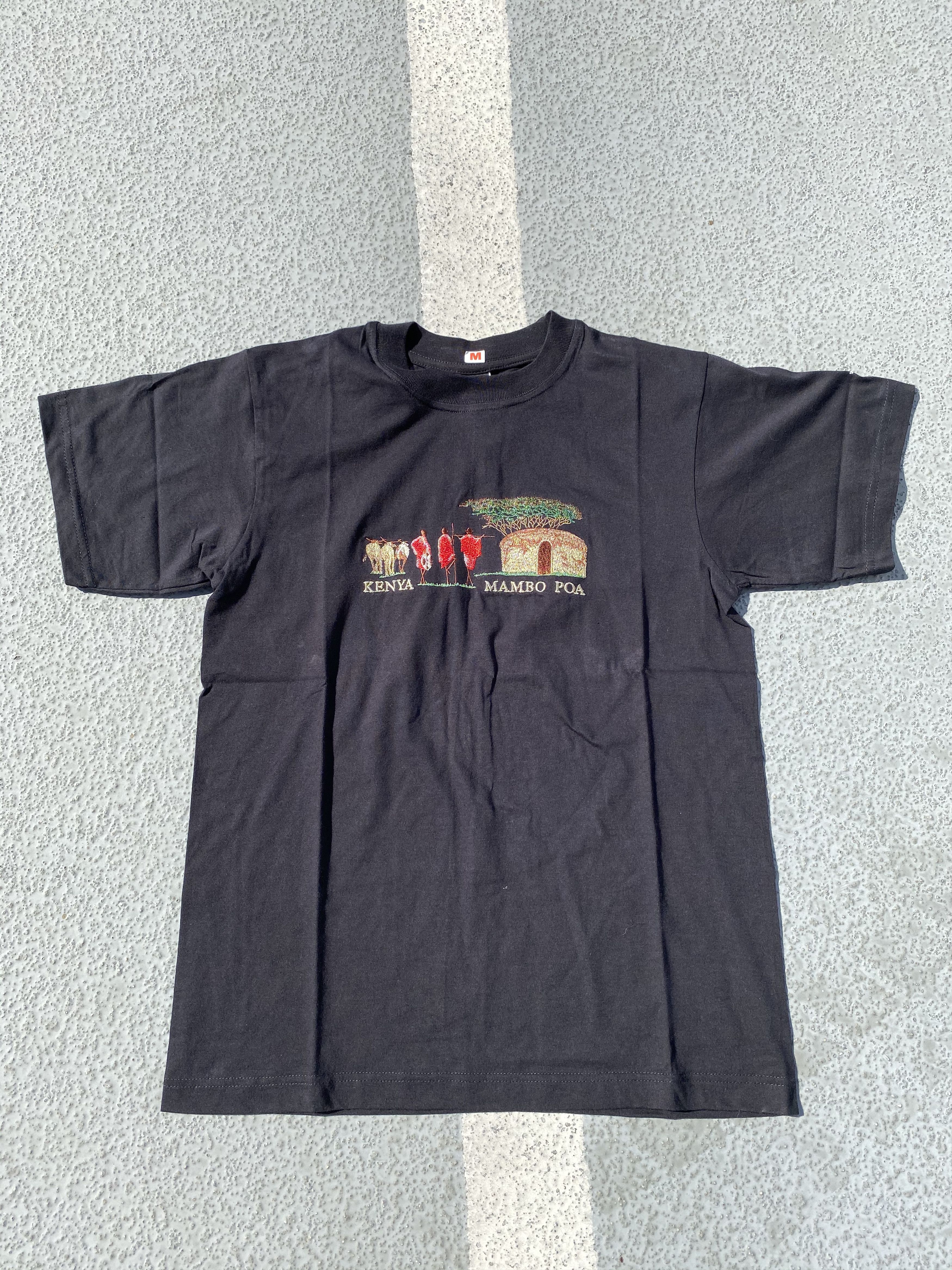 Vintage Vintage Africa Kenya Embroidered Art Tour Tee Shirt Travis Size US M / EU 48-50 / 2 - 2 Thumbnail