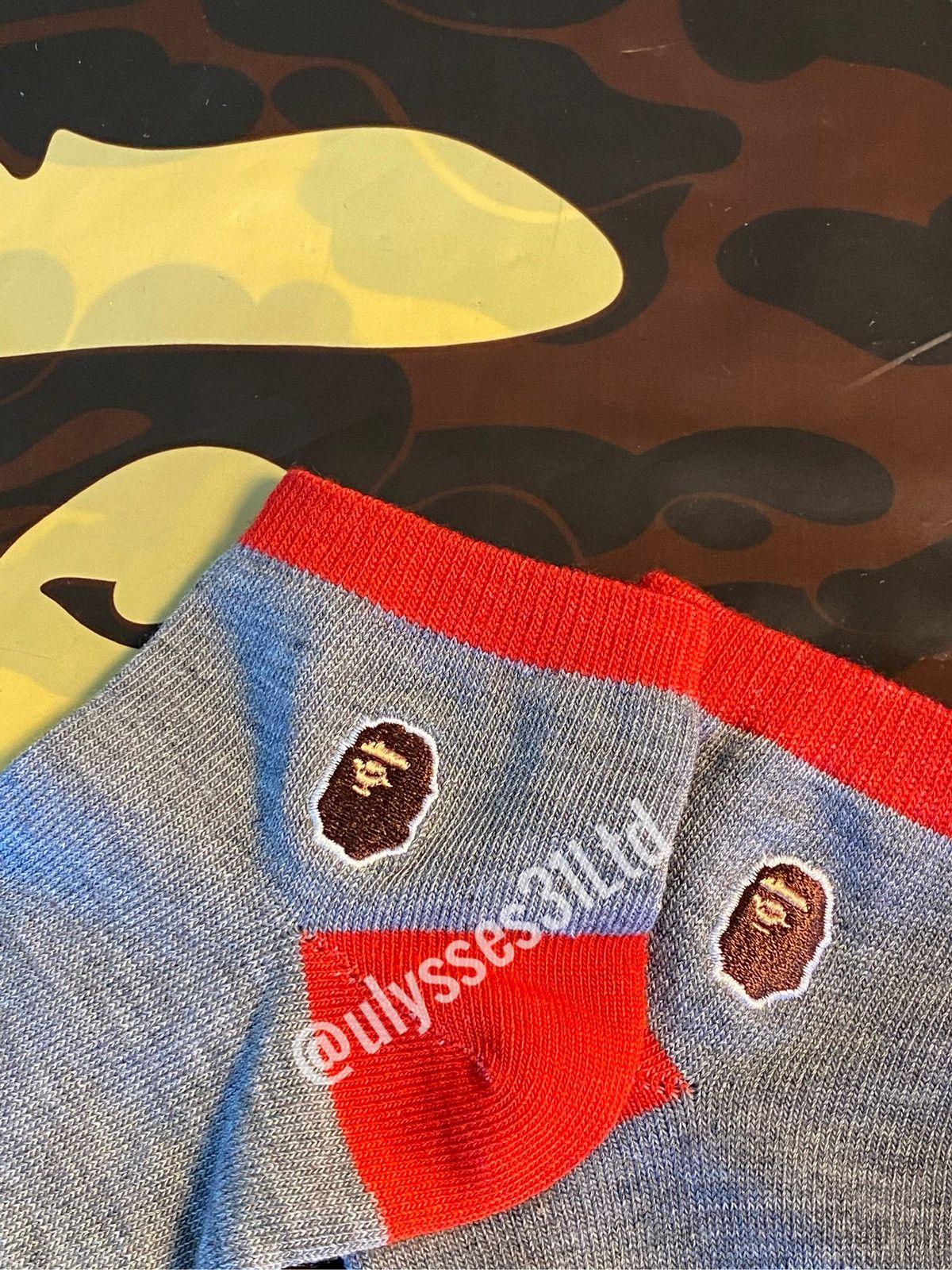Bape Bape Ape Head Patch Socks New Size ONE SIZE - 5 Thumbnail