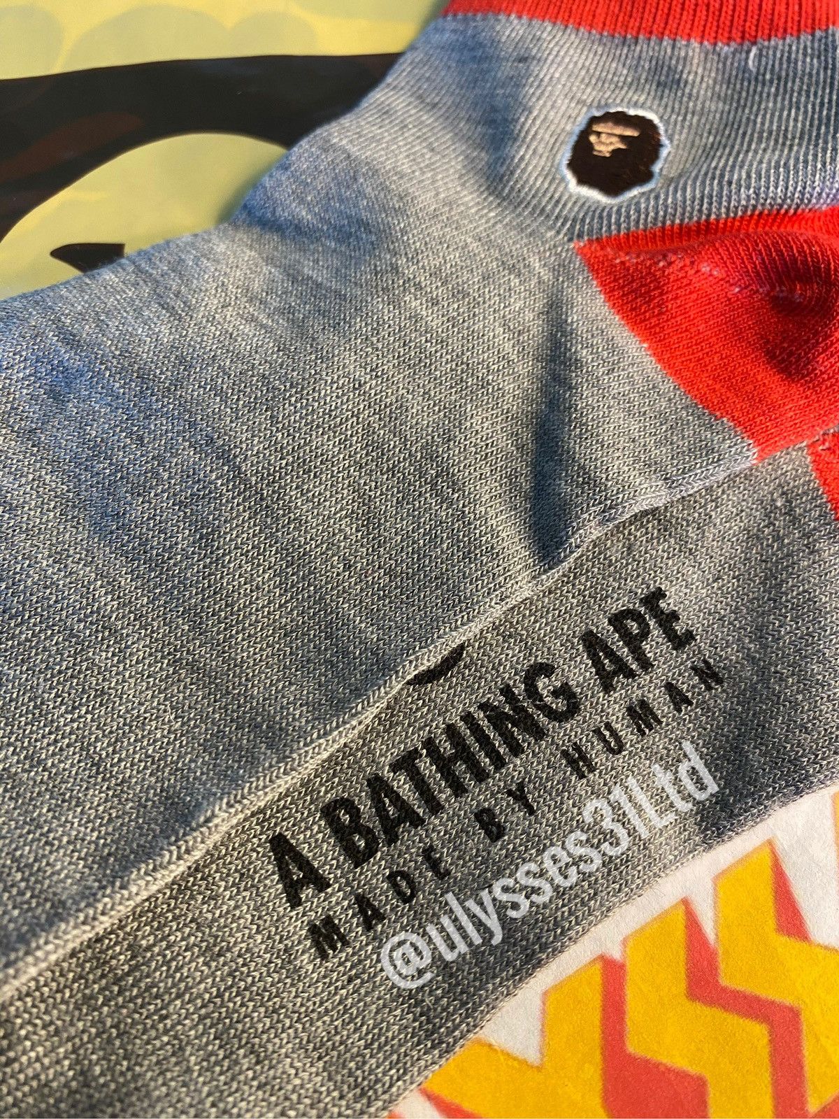 Bape Bape Ape Head Patch Socks New Size ONE SIZE - 2 Thumbnail