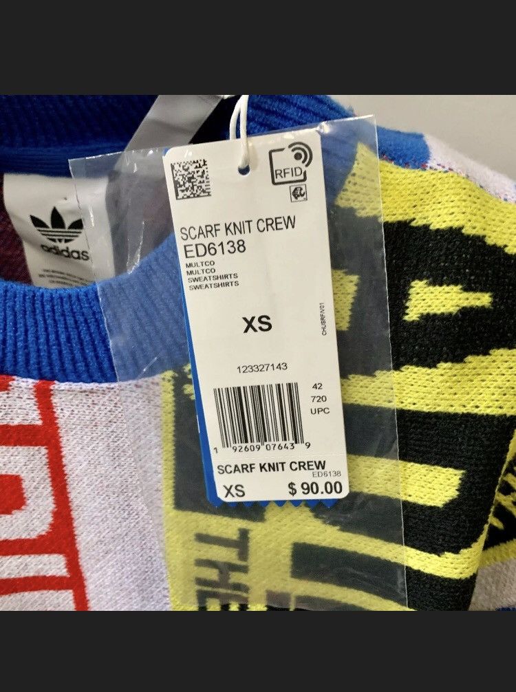 Adidas knit scarf crewneck sweater sale