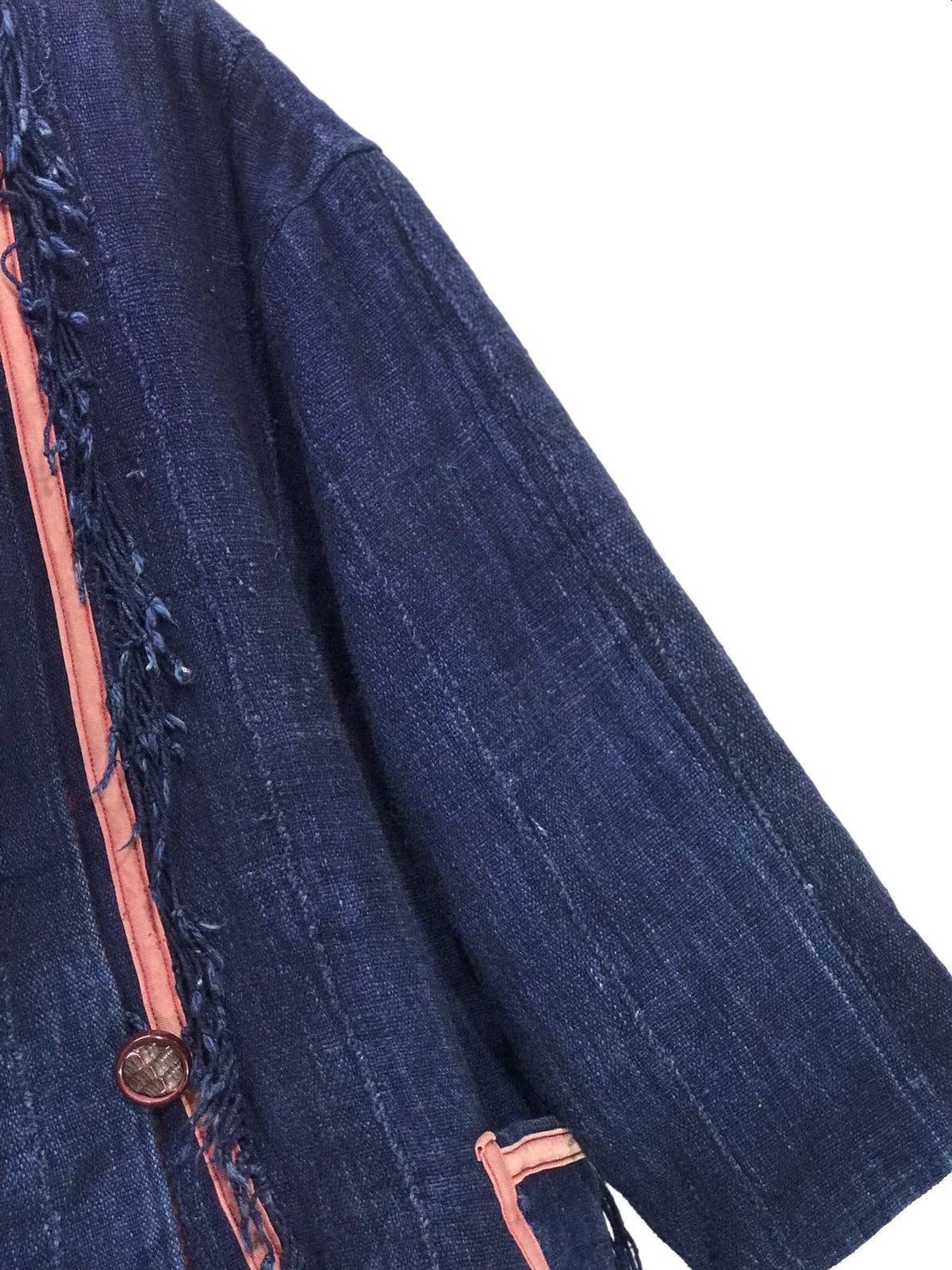 Indigo Indigo Blue Hagi Asymmetric Jacket Woven Cotton 36🟩 Size US M / EU 48-50 / 2 - 4 Thumbnail