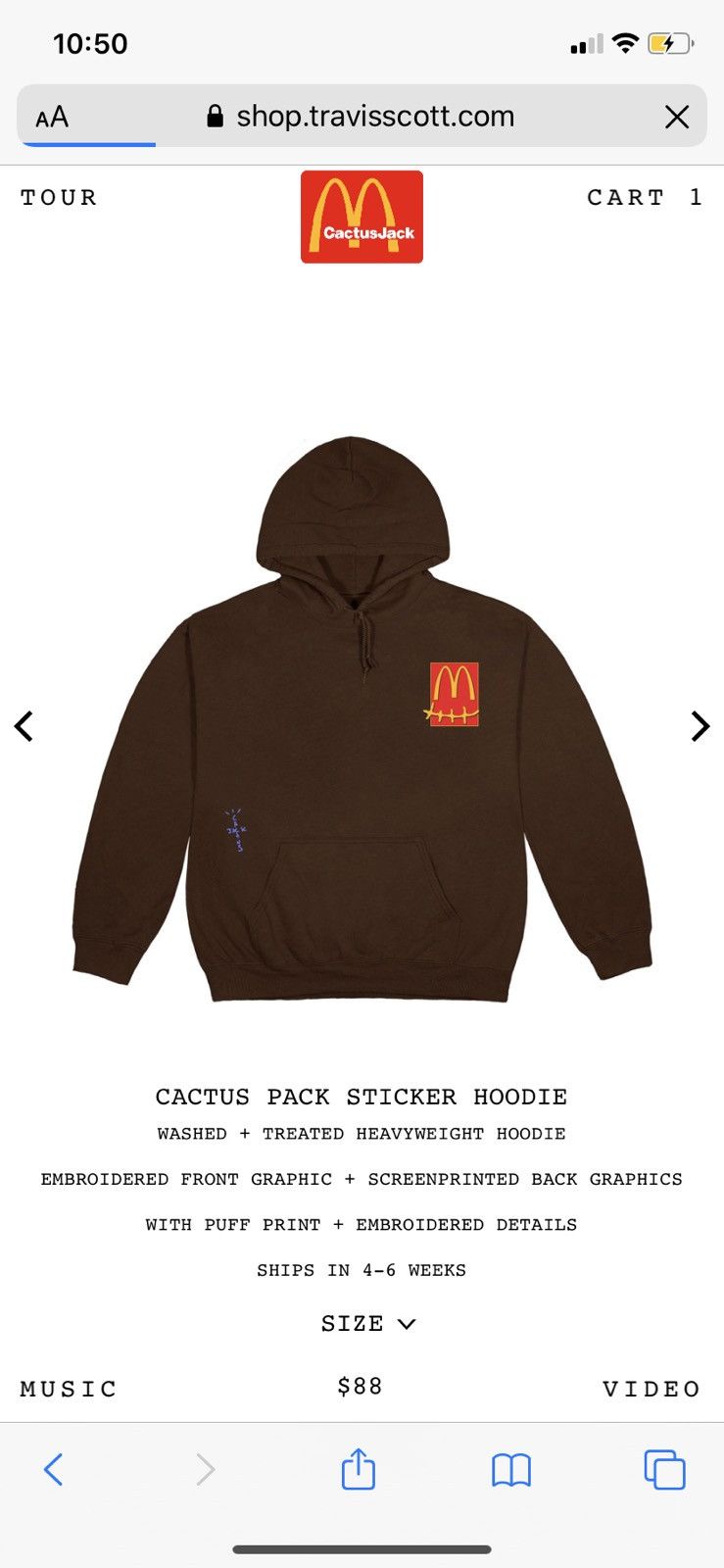 Travis Scott Travis Scott x McDonald's Cactus Pack Sticker Hoodie | Grailed