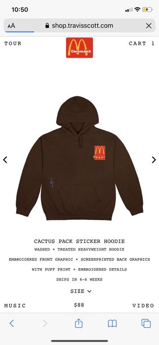 Travis Scott Travis Scott x McDonald's Cactus Pack Sticker Hoodie