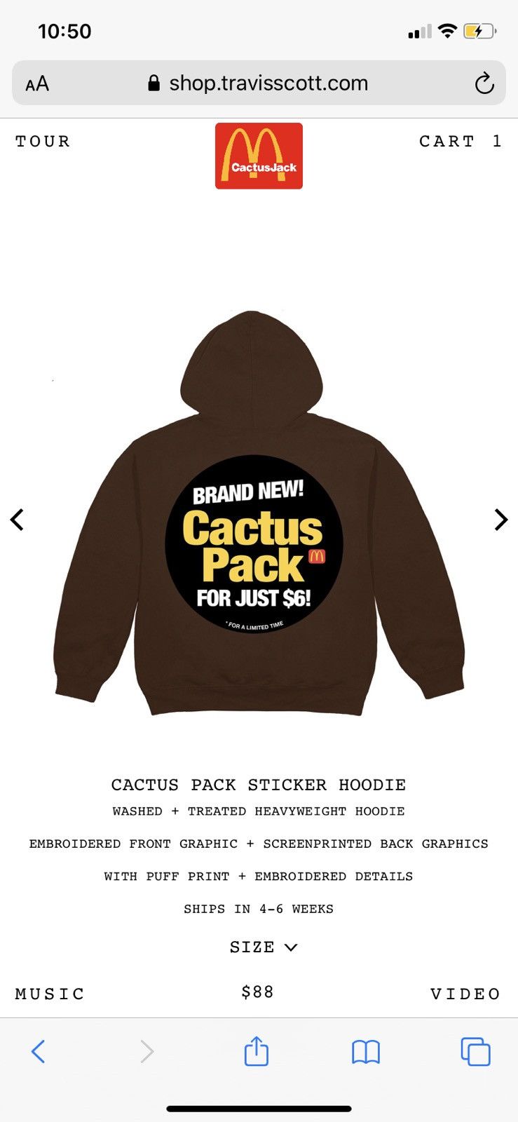 Travis Scott Travis Scott x McDonald's Cactus Pack Sticker Hoodie | Grailed