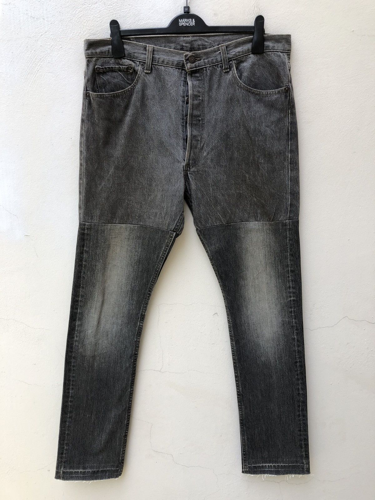Levi's 80s 90s Levi’s 501 Usa Reconstruct Denim Release Hem Jeans Size US 37 - 1 Thumbnail