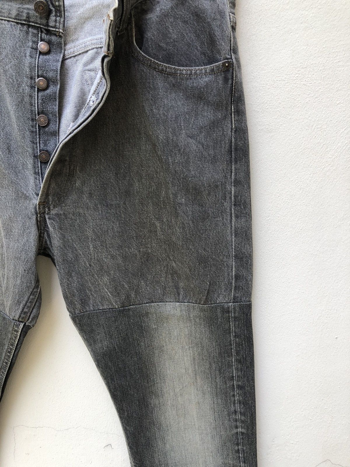 Levi's 80s 90s Levi’s 501 Usa Reconstruct Denim Release Hem Jeans Size US 37 - 4 Thumbnail