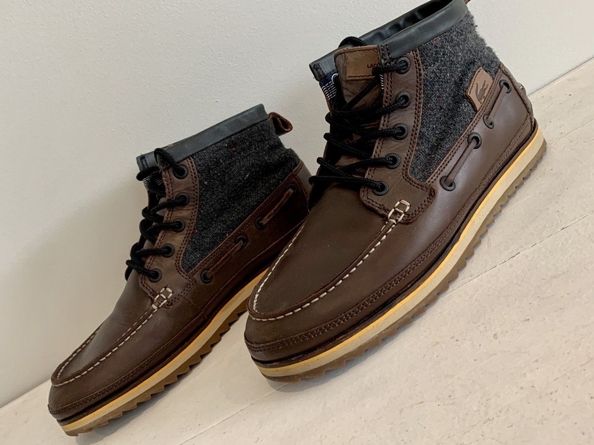 Lacoste Men's Lacoste brown leather ankle size 7 | Grailed