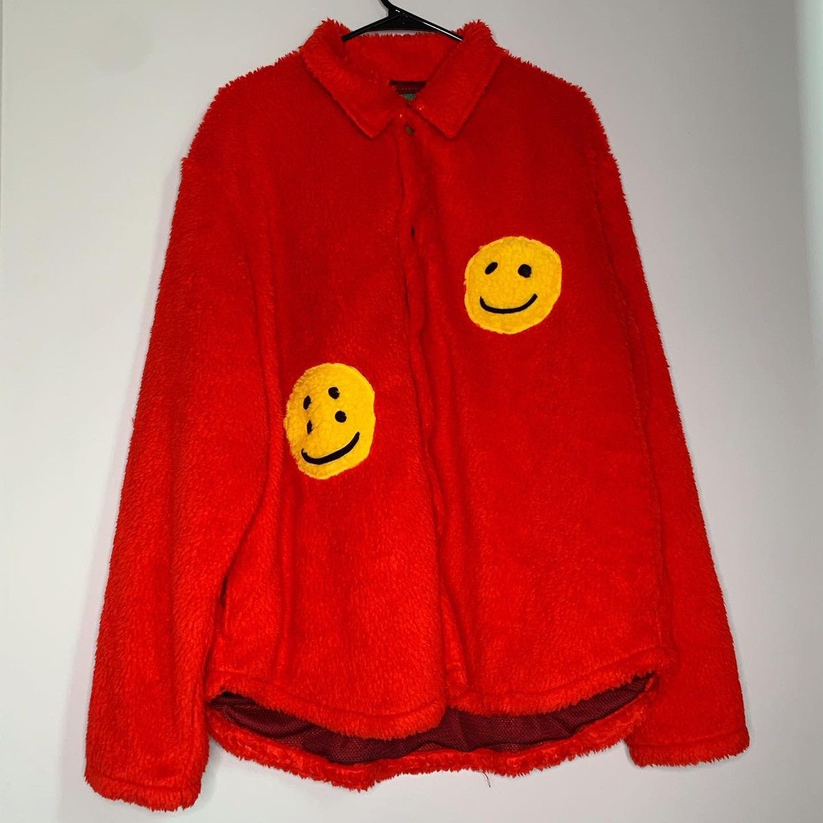 Human Made CPFM x Human Made Red Double Smiley Work Shirt 4 XL | Grailed