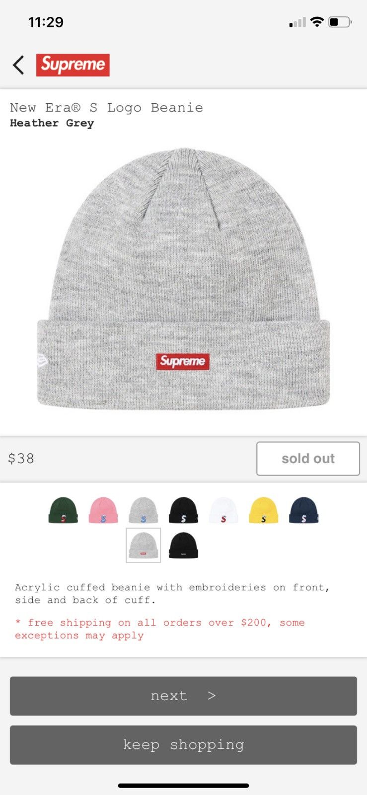 Supreme Supreme FW 20 heather gray beanie Size ONE SIZE - 2 Thumbnail