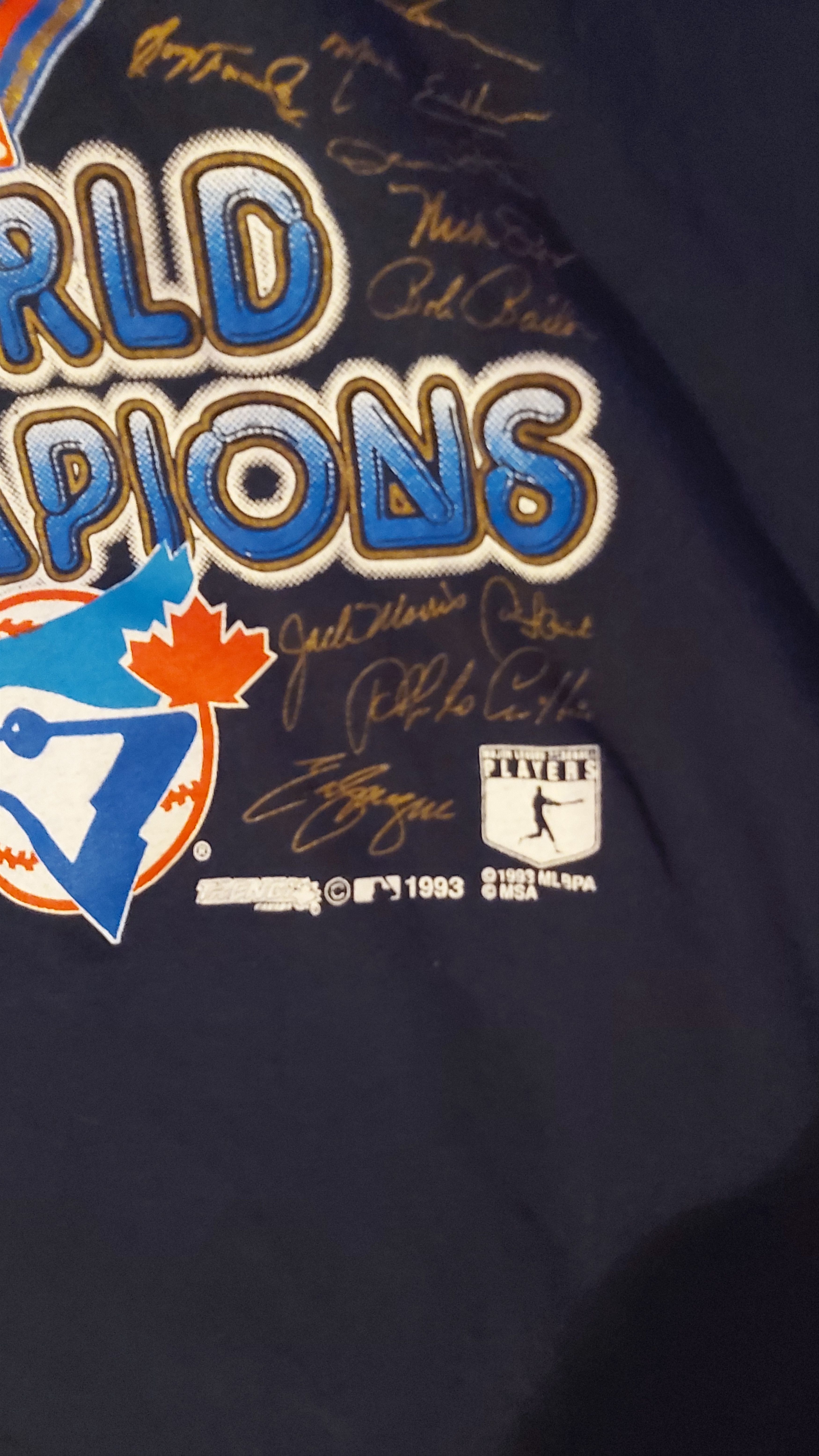Vintage 1993 Toronto Blue Jays World Champs signature shirt. Size US XL / EU 56 / 4 - 2 Preview