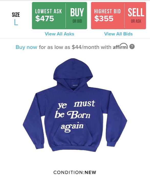 Cactus Plant Flea Market CPFM Born Again Hooded Sweatshirt Blue