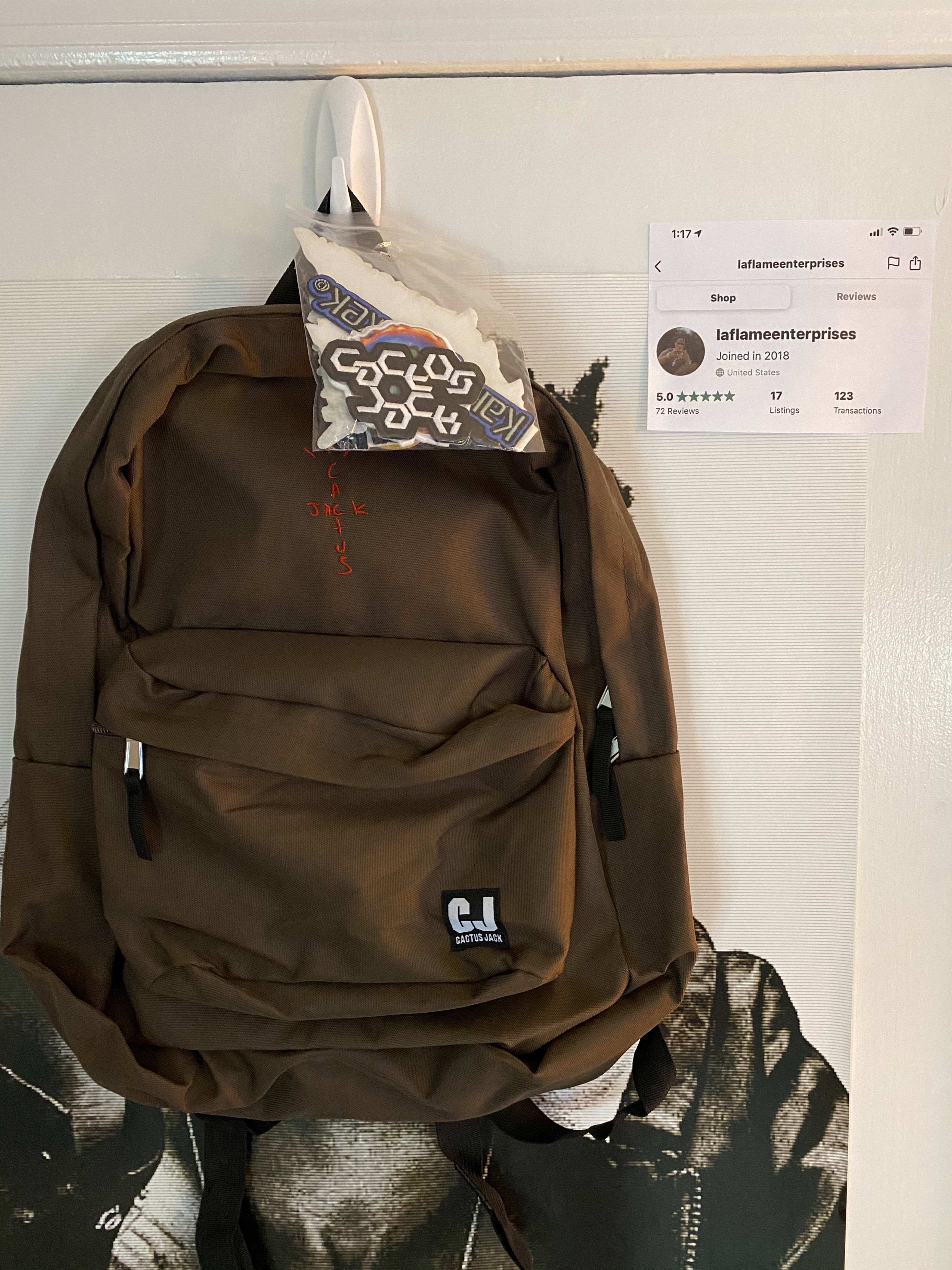 Travis Scott Cactus Jack Backpack With Patch Set Brown – Youthgenes Market