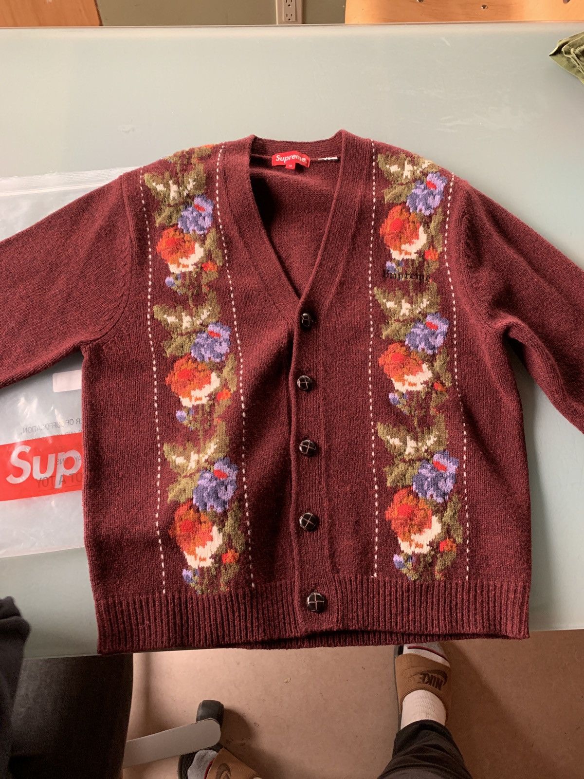 supreme floral stripe cardigan Sサイズ-