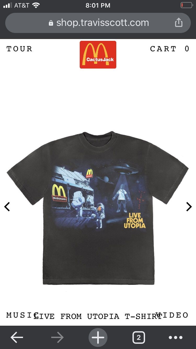 Utopia Clothing Cactus Jack x Mcdonald's T-Shirt M / Black