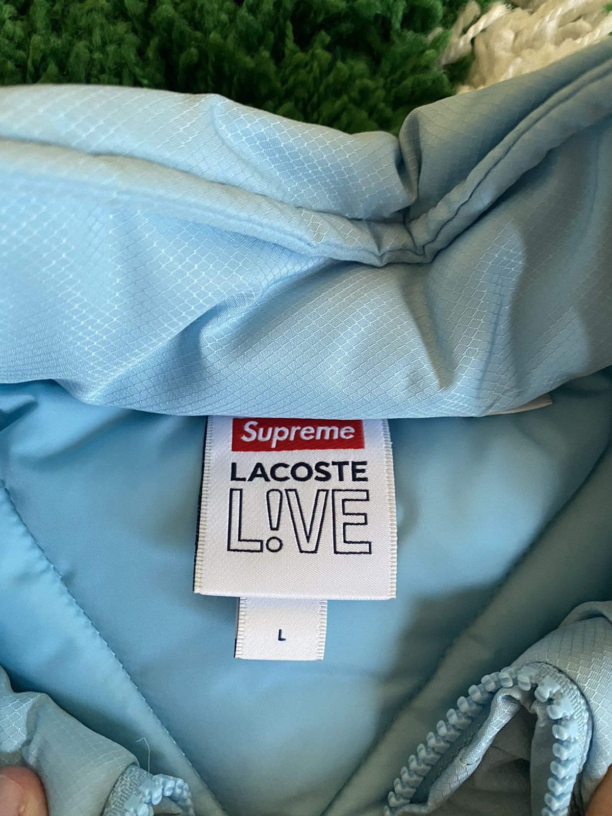 Supreme lacoste puffy half zip pullover light blue sale