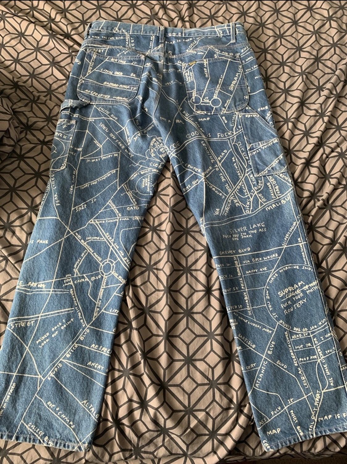 Supreme Supreme gonz map denim painter pant | Grailed