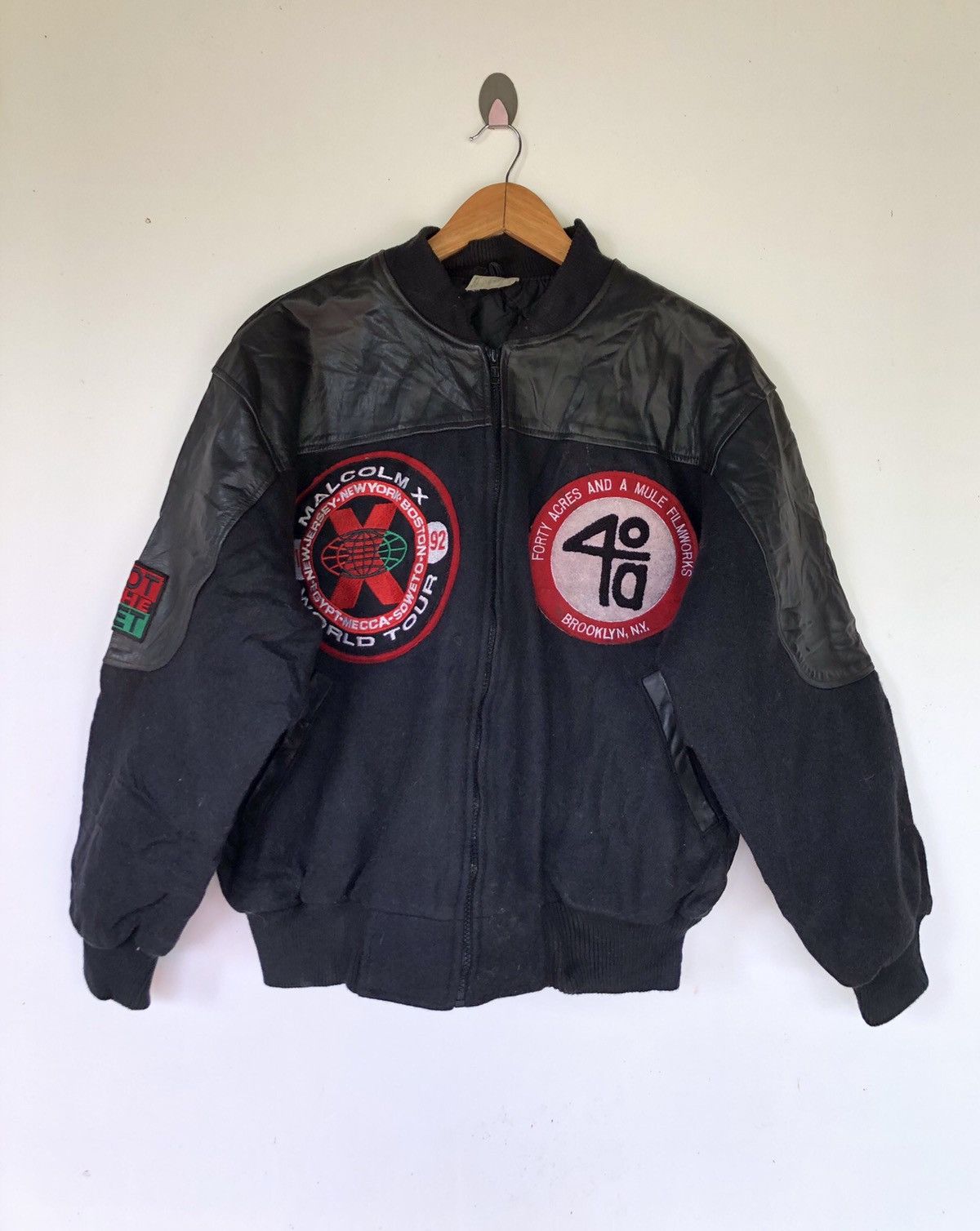 Bomber Jacket × Leather Jacket × Malcolm X 🧥Rare🧥vintage