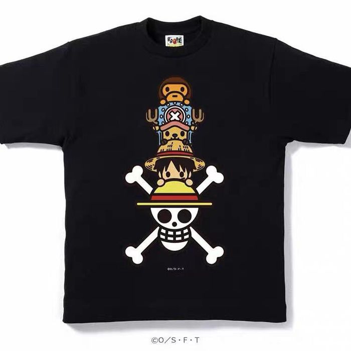 Bape Bape x One Piece Jolly Roger Luffy Chopper Milo Tee | Grailed