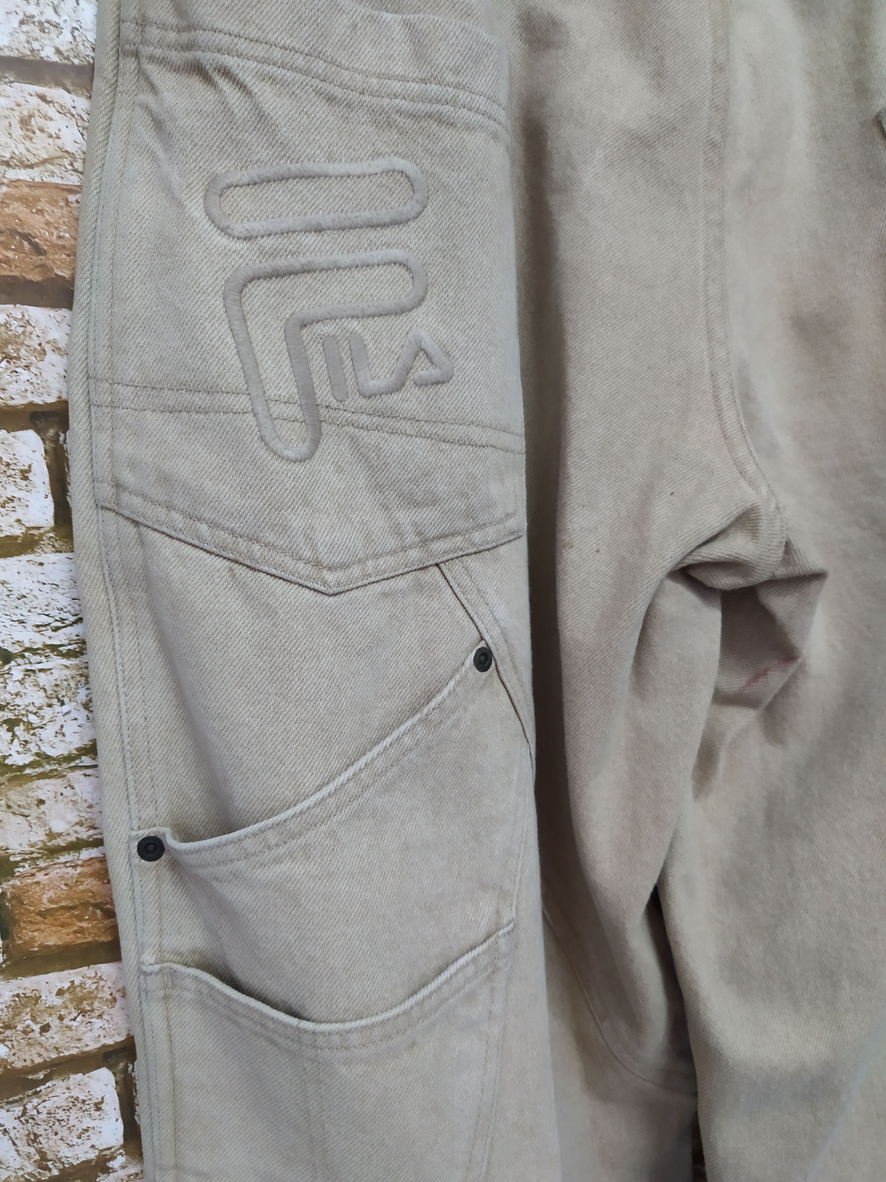 Fila × Vintage 90s FILA BAGGY TAPERED DENIM BIG LOGO (B488) Size US 32 / EU 48 - 5 Thumbnail