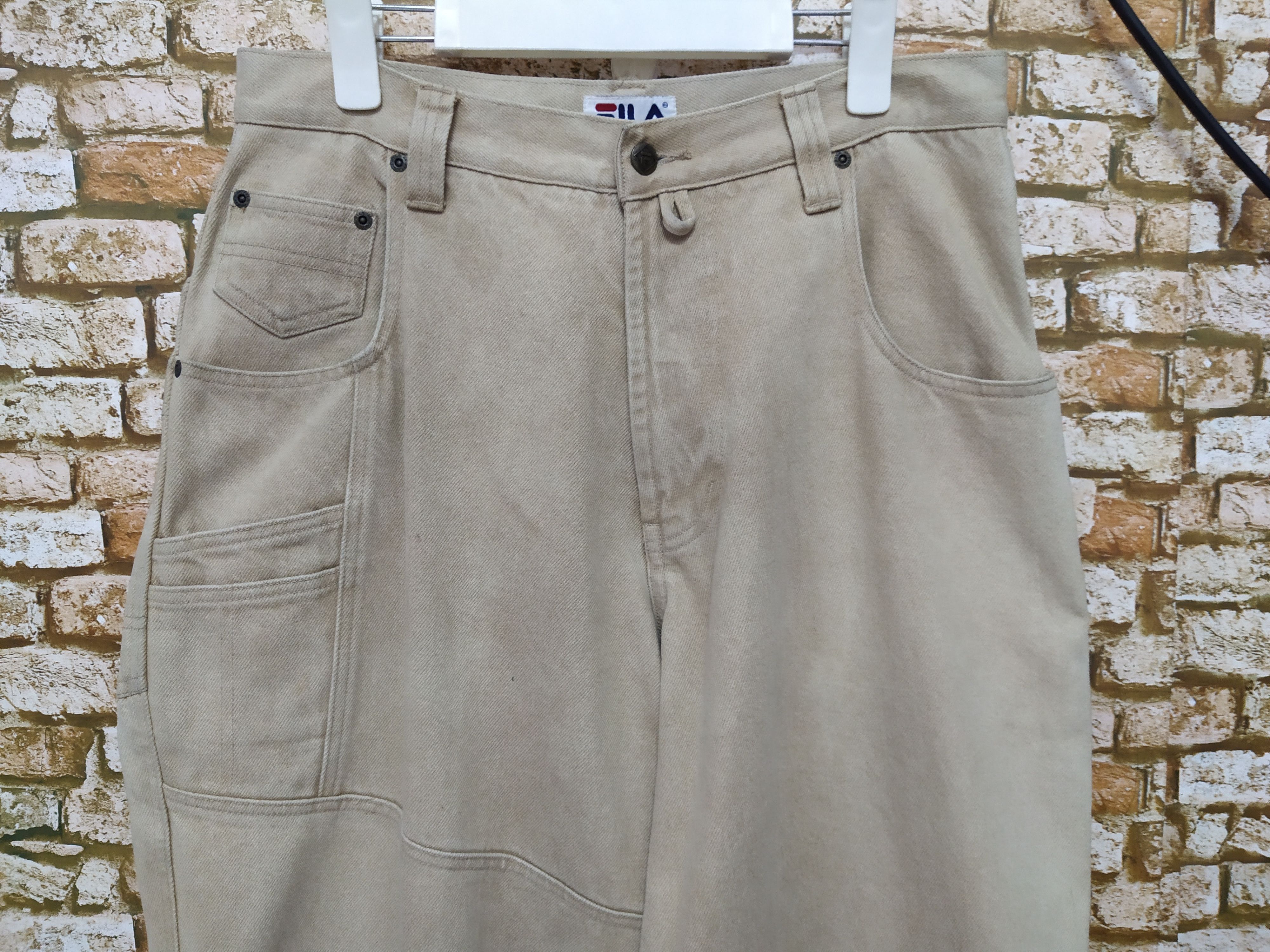 Fila × Vintage 90s FILA BAGGY TAPERED DENIM BIG LOGO (B488) Size US 32 / EU 48 - 3 Thumbnail