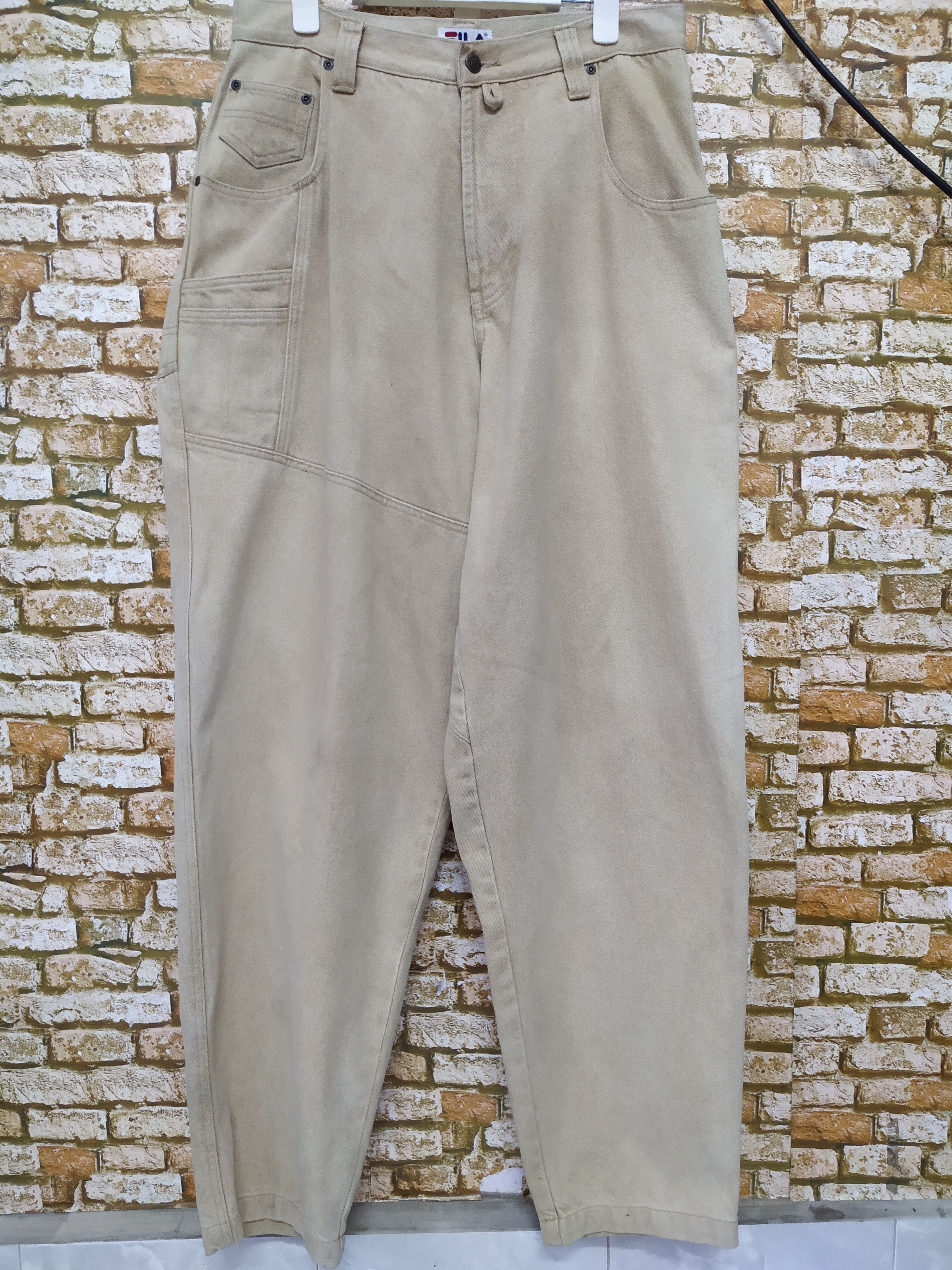 Fila × Vintage 90s FILA BAGGY TAPERED DENIM BIG LOGO (B488) Size US 32 / EU 48 - 2 Thumbnail