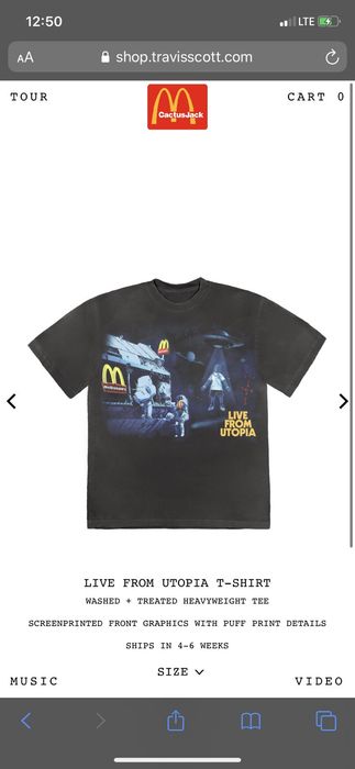 Travis Scott Travis Scott x McDonald's Live From Utopia T-Shirt