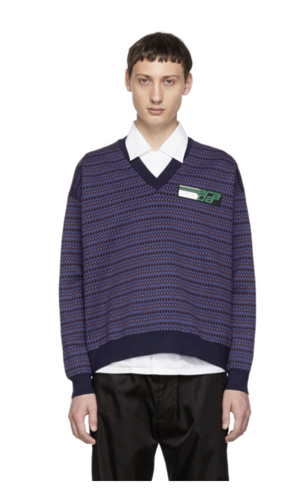 Prada Multicolore deep V Neck Size US L / EU 52-54 / 3 - 5 Thumbnail