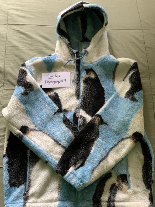 Supreme Supreme Penguins Hooded Fleece Jacket Blue Size L (IN HAND