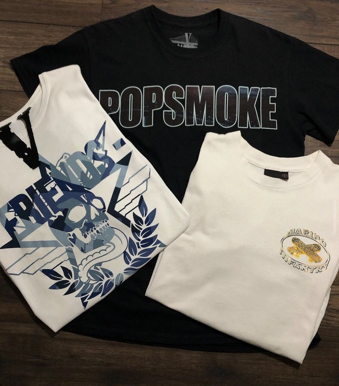 Pop Smoke × Vlone Wraith Tee White XL ②（Pop smoke t - Gem）