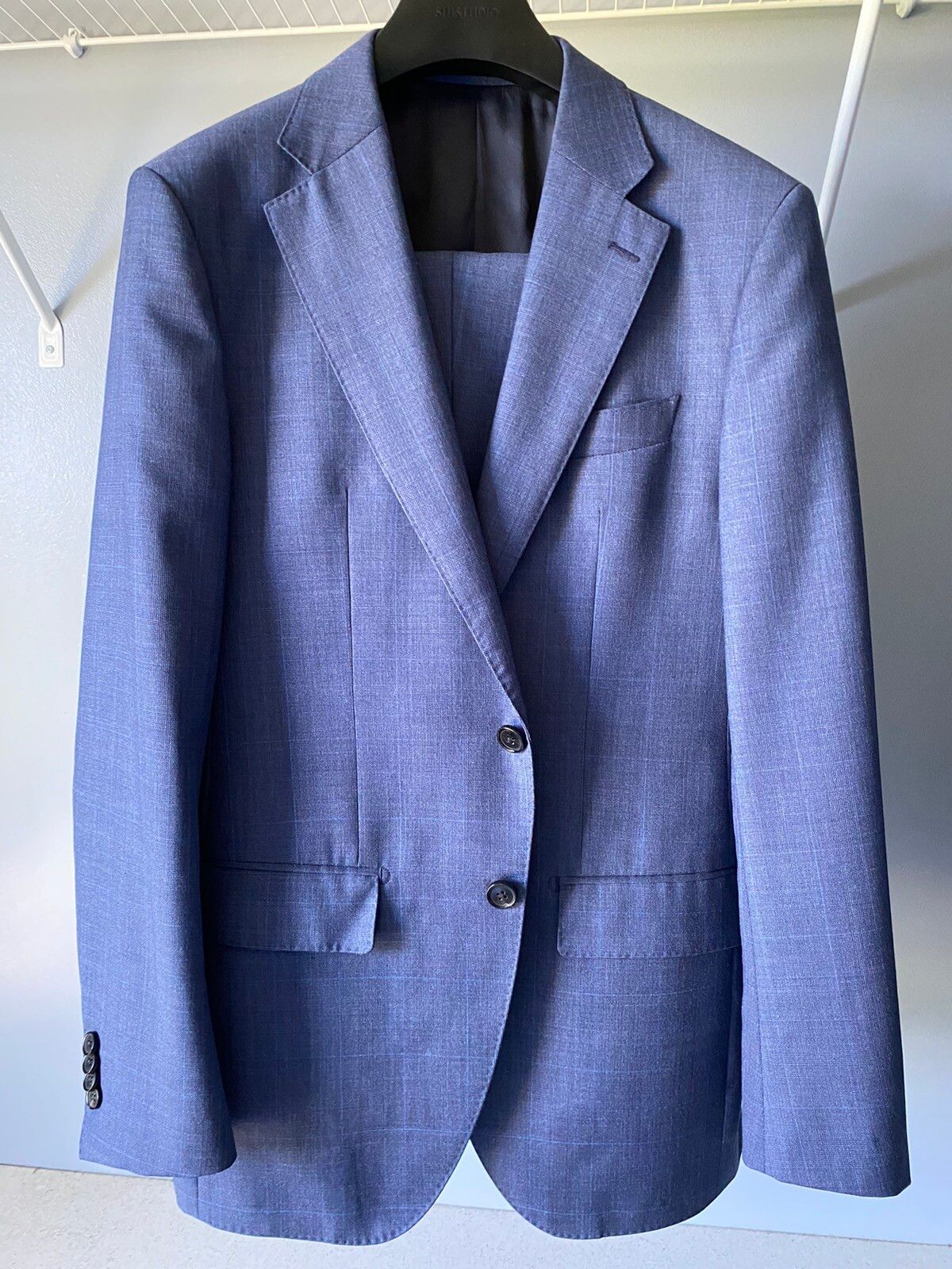 Spier And Mackay Blue Prince of Wales check suit | Grailed
