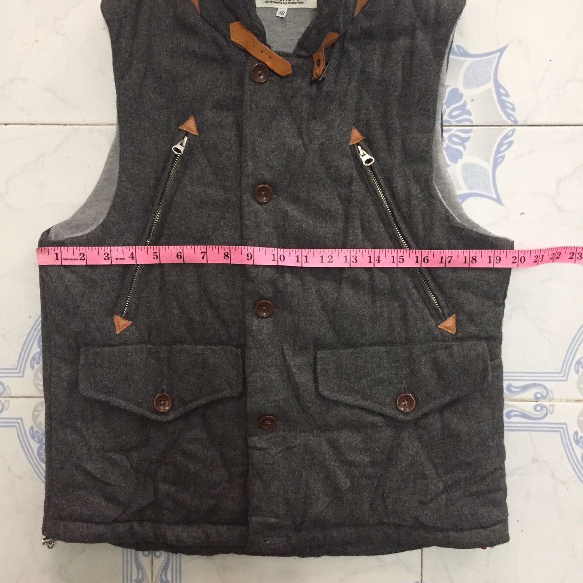 Japanese Brand Simplicite Plus Vest Wool Sweater Sheep Skin Collar Lining Size US M / EU 48-50 / 2 - 17 Thumbnail