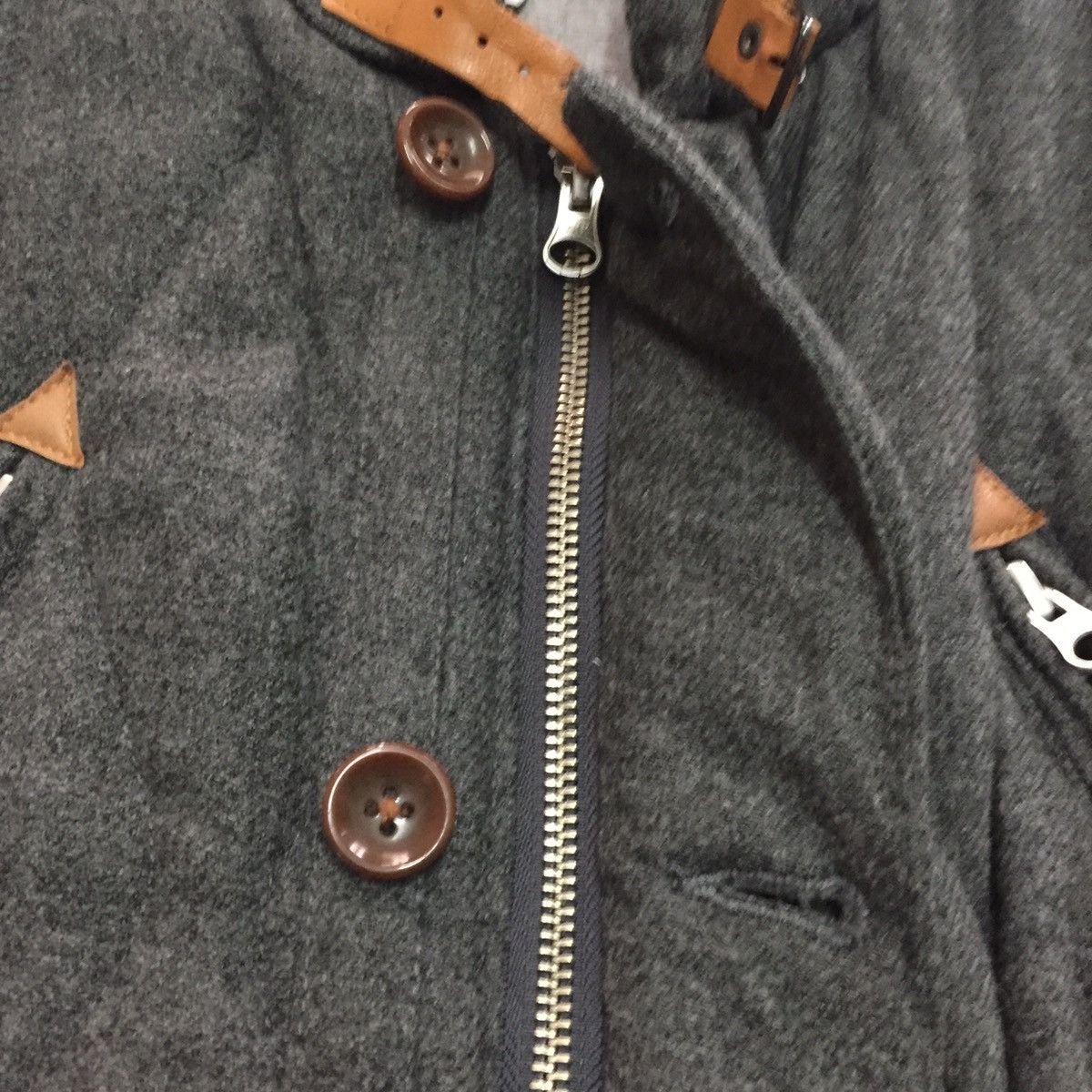 Japanese Brand Simplicite Plus Vest Wool Sweater Sheep Skin Collar Lining Size US M / EU 48-50 / 2 - 12 Thumbnail