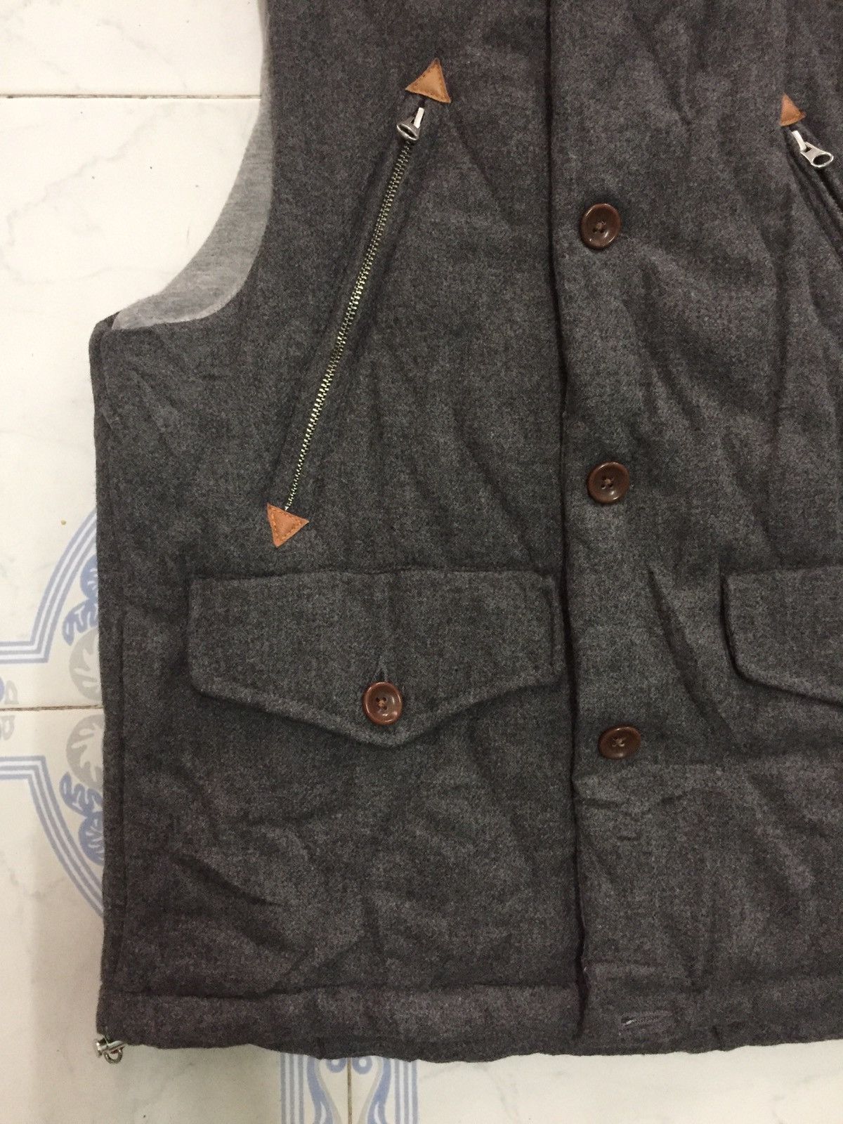 Japanese Brand Simplicite Plus Vest Wool Sweater Sheep Skin Collar Lining Size US M / EU 48-50 / 2 - 3 Thumbnail