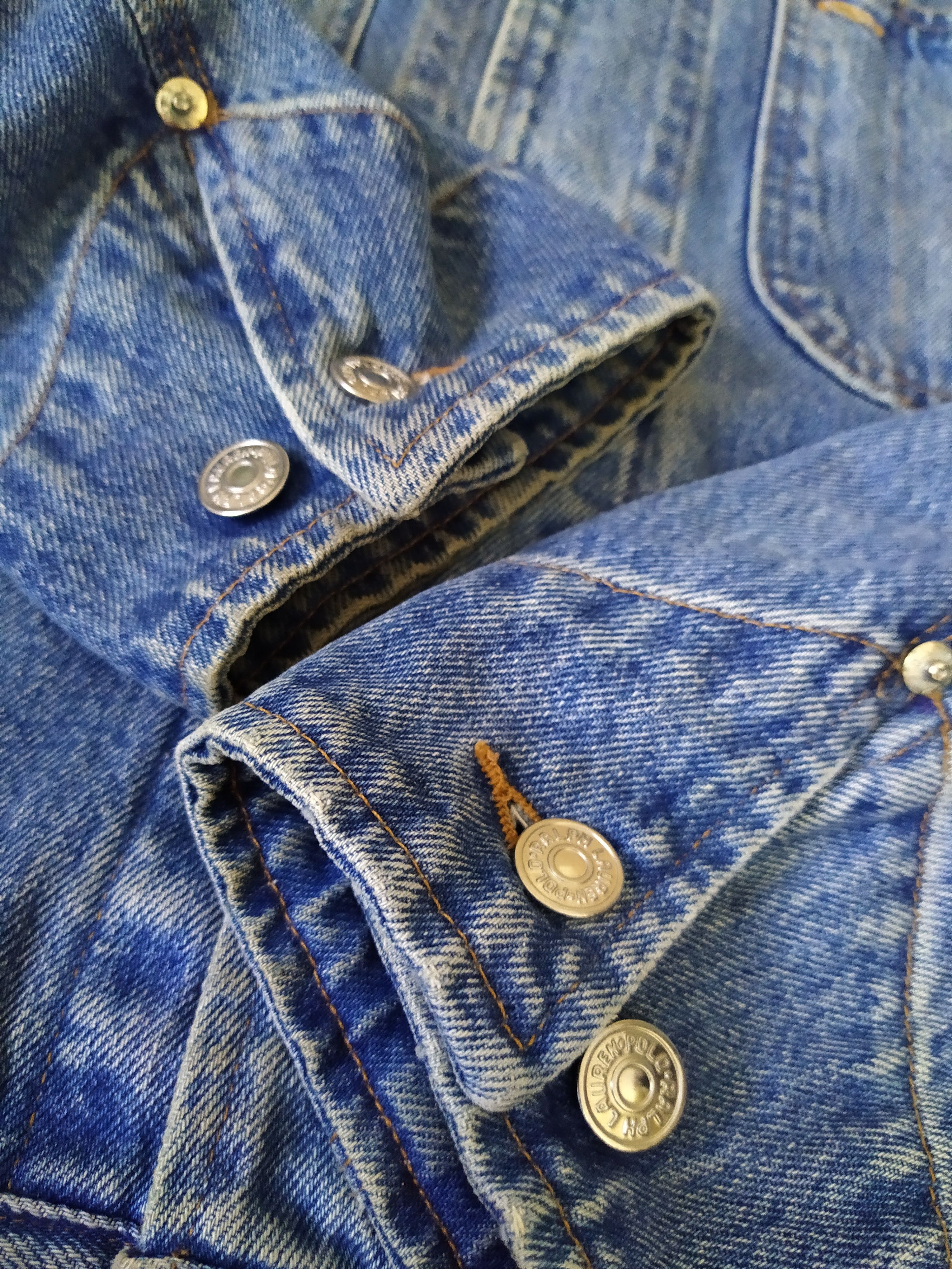 Polo Ralph Lauren × Vintage 90s POLO RALPH LAUREN FLAG DENIM JACKET (B497) Size US M / EU 48-50 / 2 - 6 Thumbnail