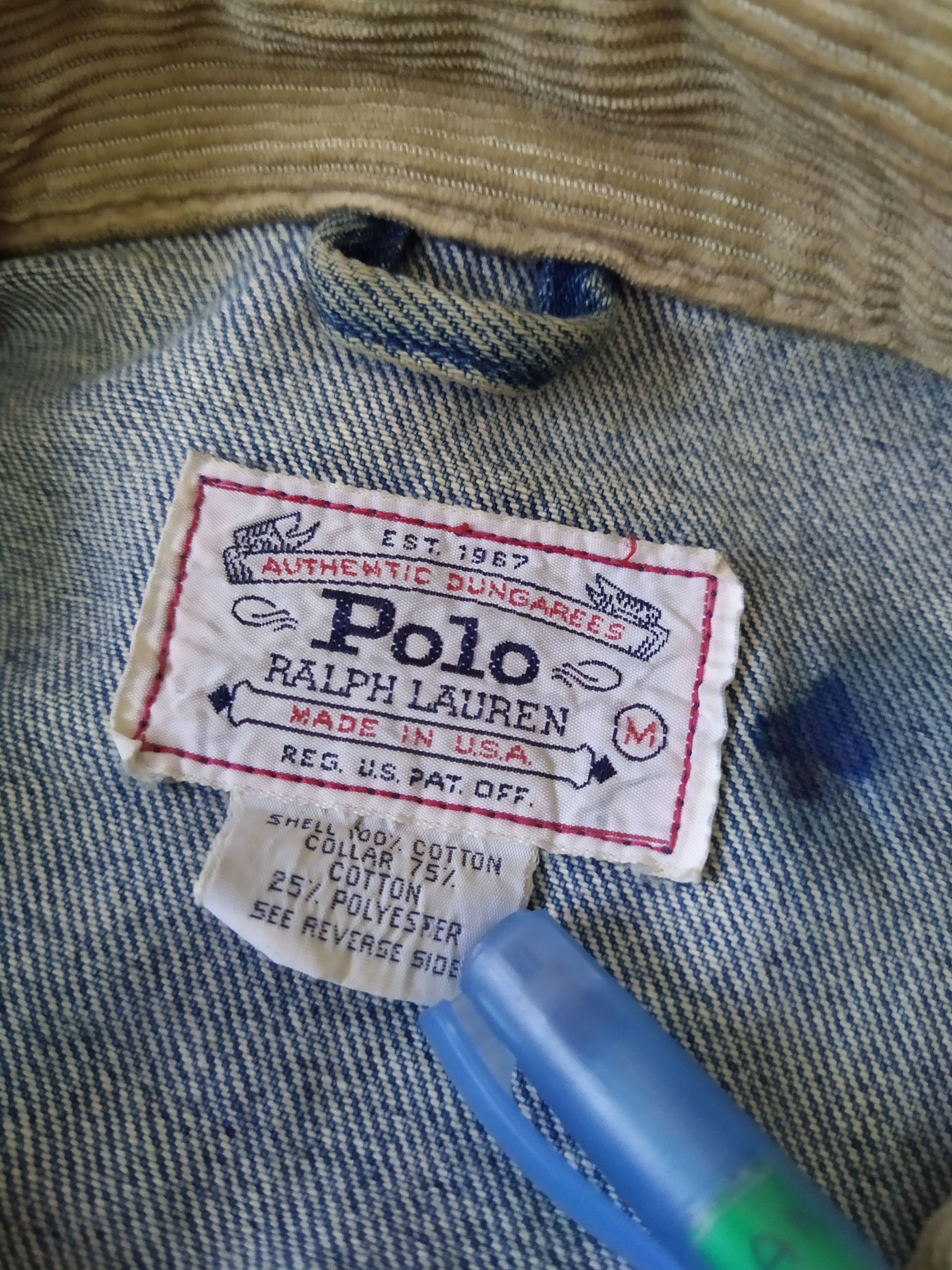Polo Ralph Lauren × Vintage 90s POLO RALPH LAUREN FLAG DENIM JACKET (B497) Size US M / EU 48-50 / 2 - 7 Thumbnail